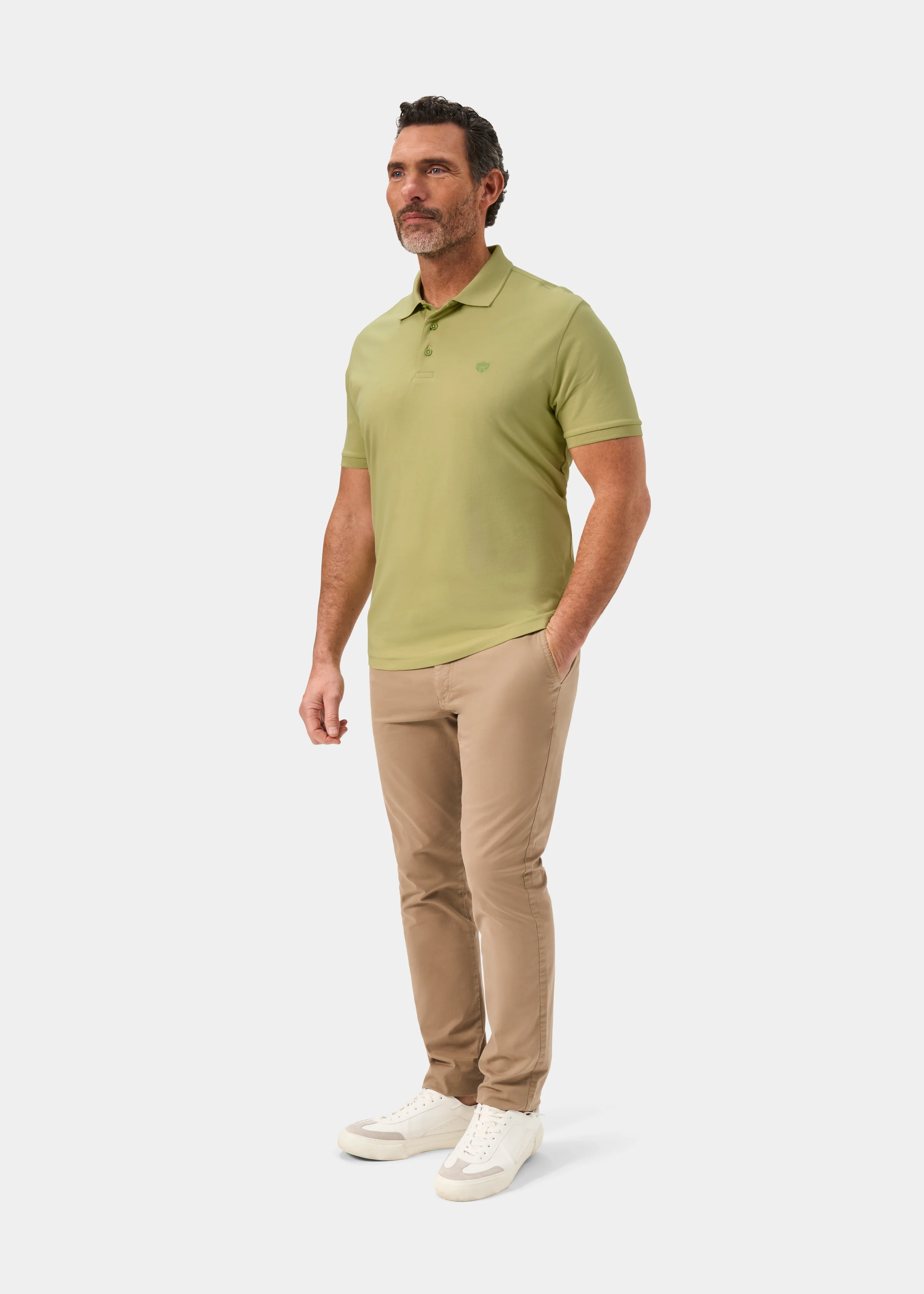 Fritton Pique Polo Shirt In Pistachio - Image 2