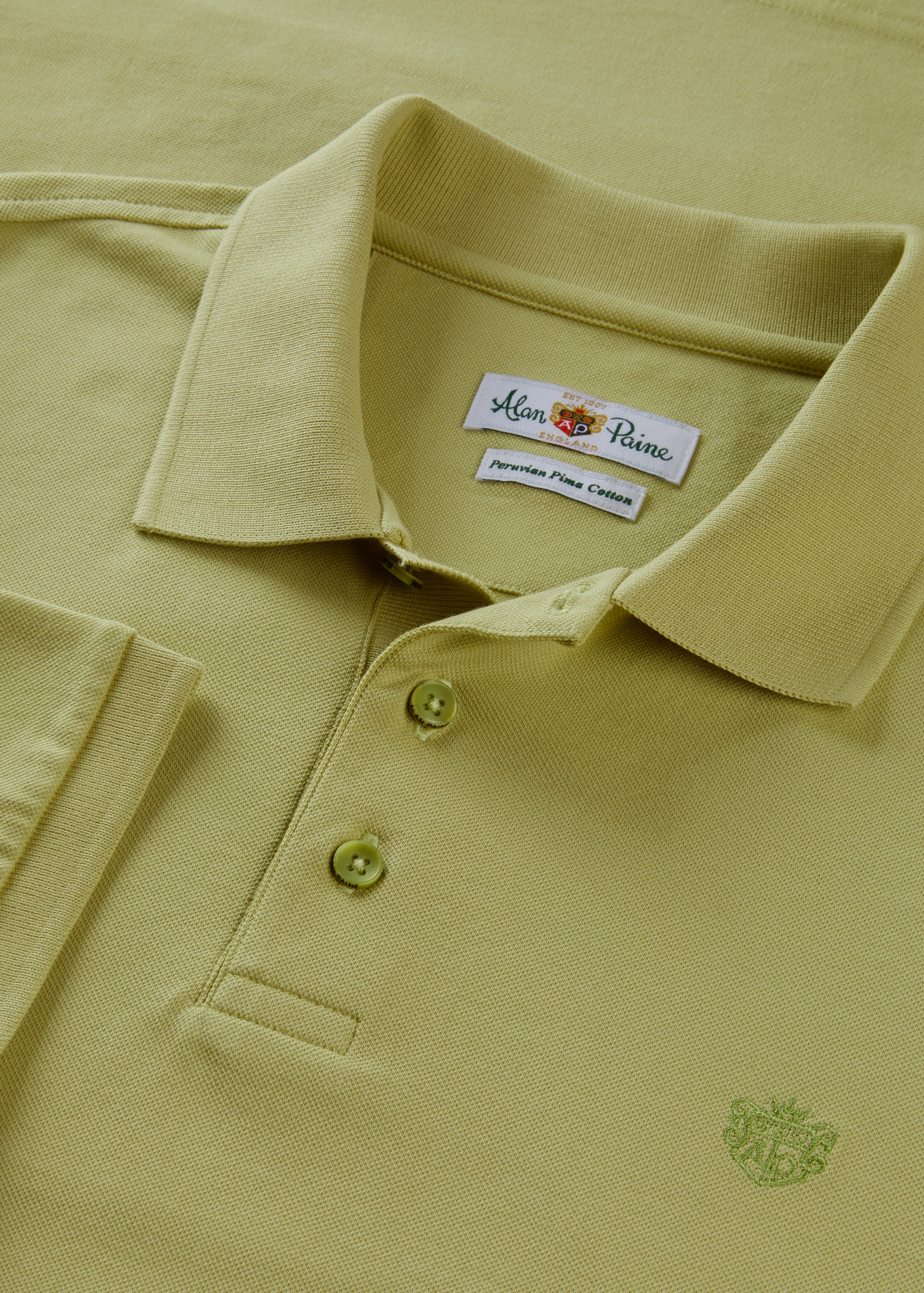 Fritton Pique Polo Shirt In Pistachio - Image 3