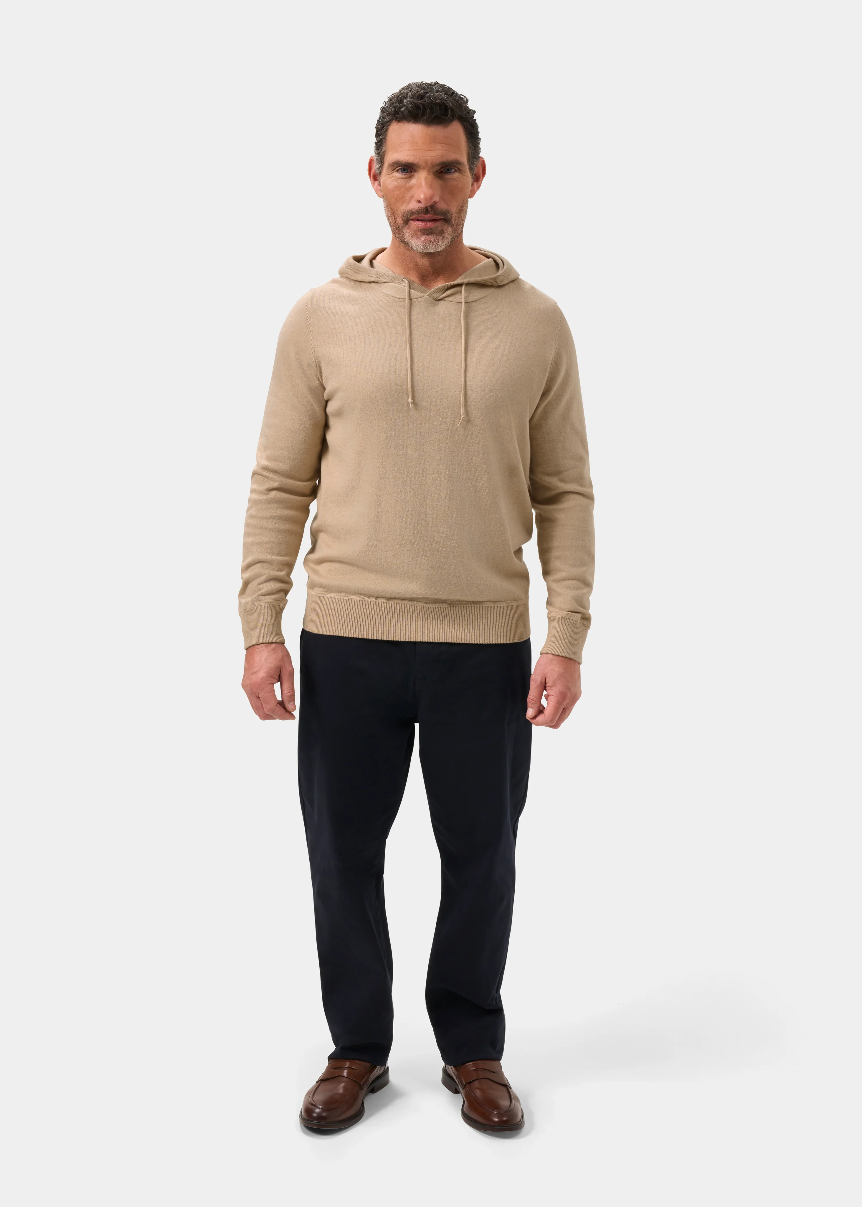 Gaisby Cotton Merino Hoodie in Oatmeal - Image 4