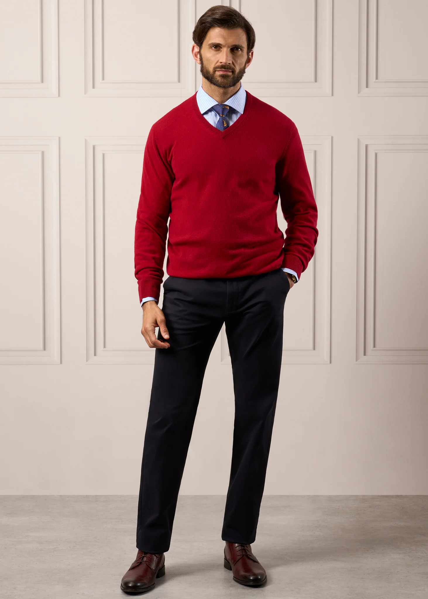 Haddington Cashmere Jumper in Ruby - Regular Fit - Image 3