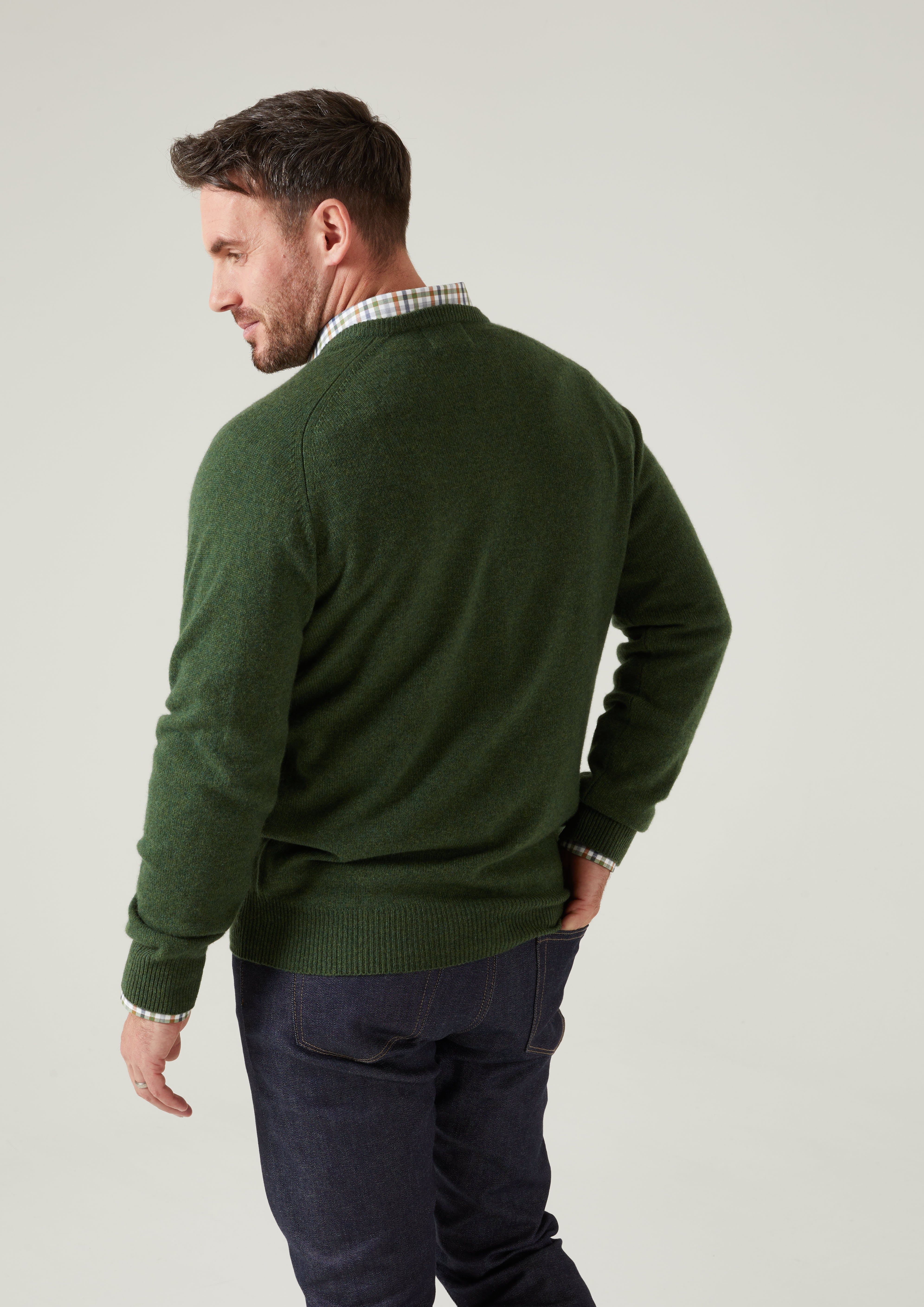 Hampshire Lambswool Jumper in Rosemary - Classic Fit - Image 4