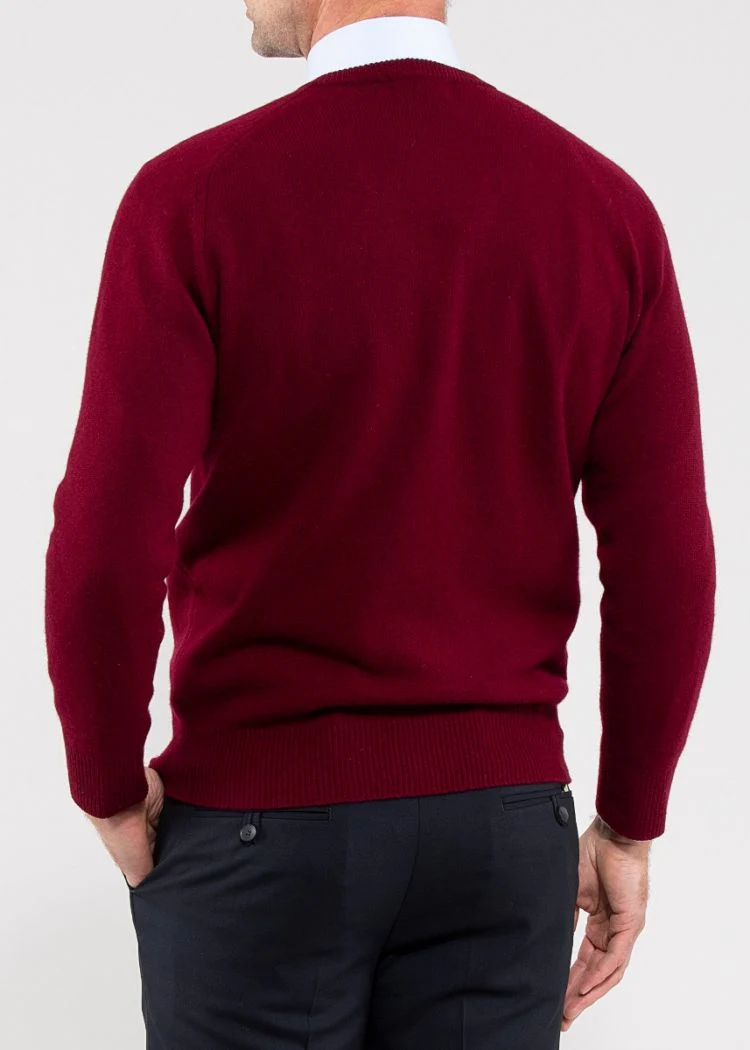 Hampshire Lambswool Jumper in Bordeaux - Classic Fit - Image 5