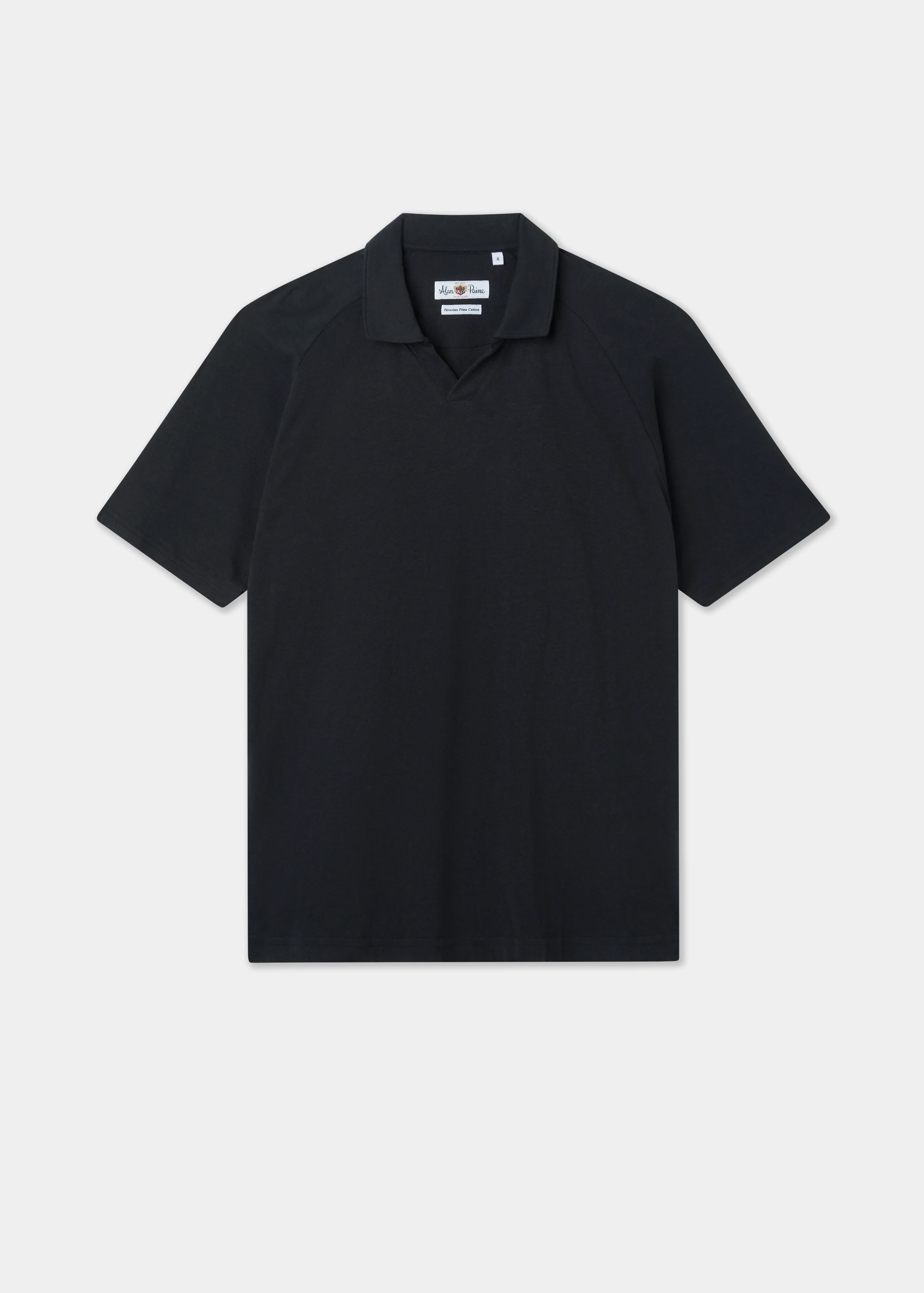 Hayling Men's Open Collar Polo In Black