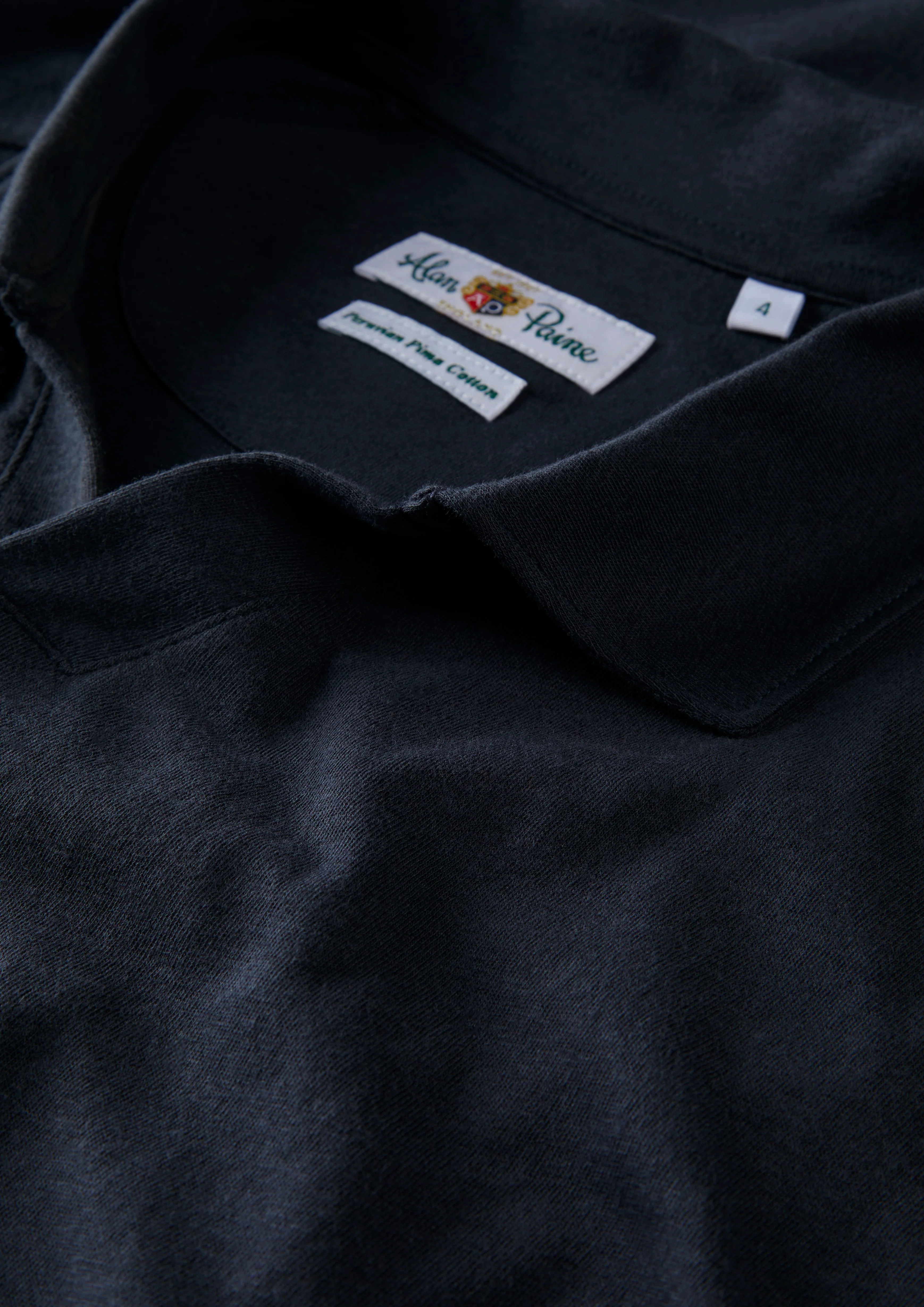 Hayling Men's Open Collar Polo In Navy - Image 4