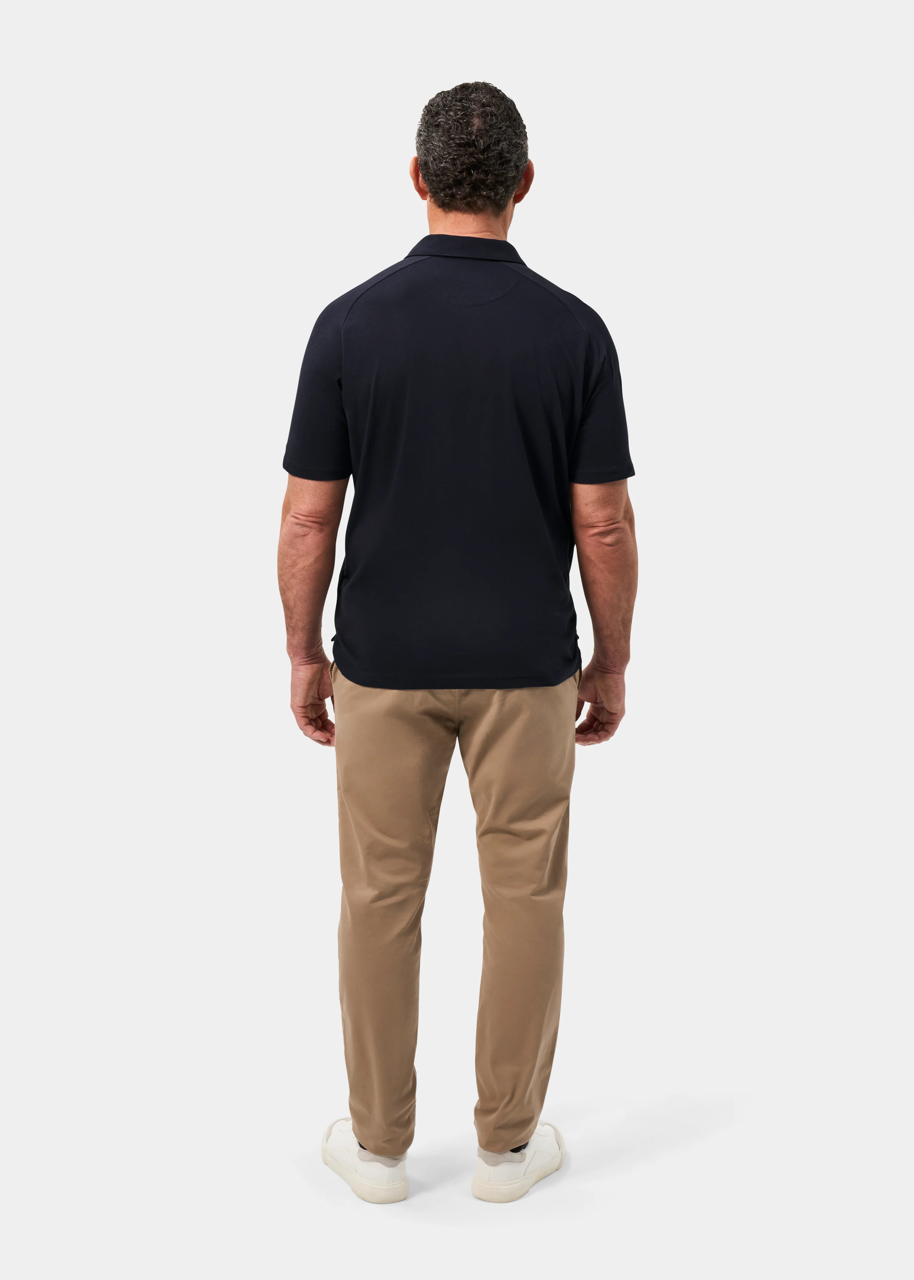 Hayling Men's Open Collar Polo In Navy - Image 7