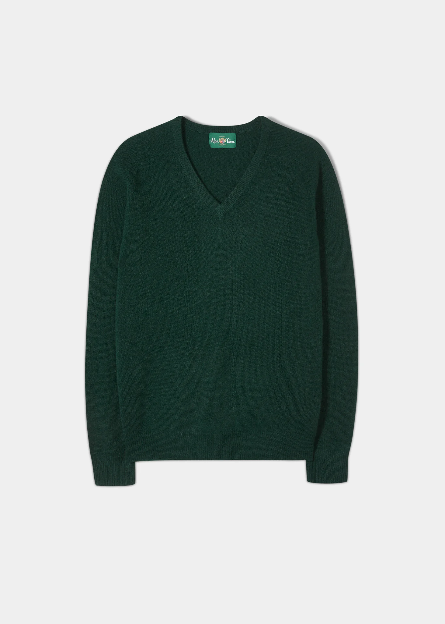 Kilsyth Men's Lambswool Jumper in Tartan Green - Regular Fit