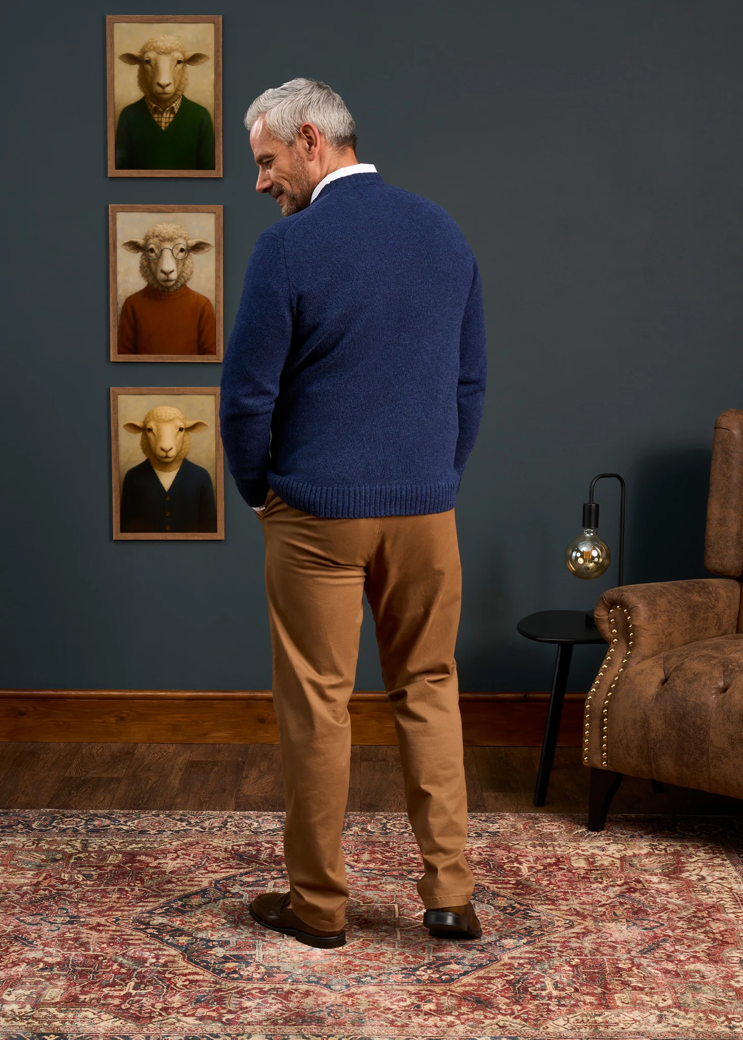 Kinnadie Supersoft Shetland Indigo Jumper - Regular Fit - Image 5