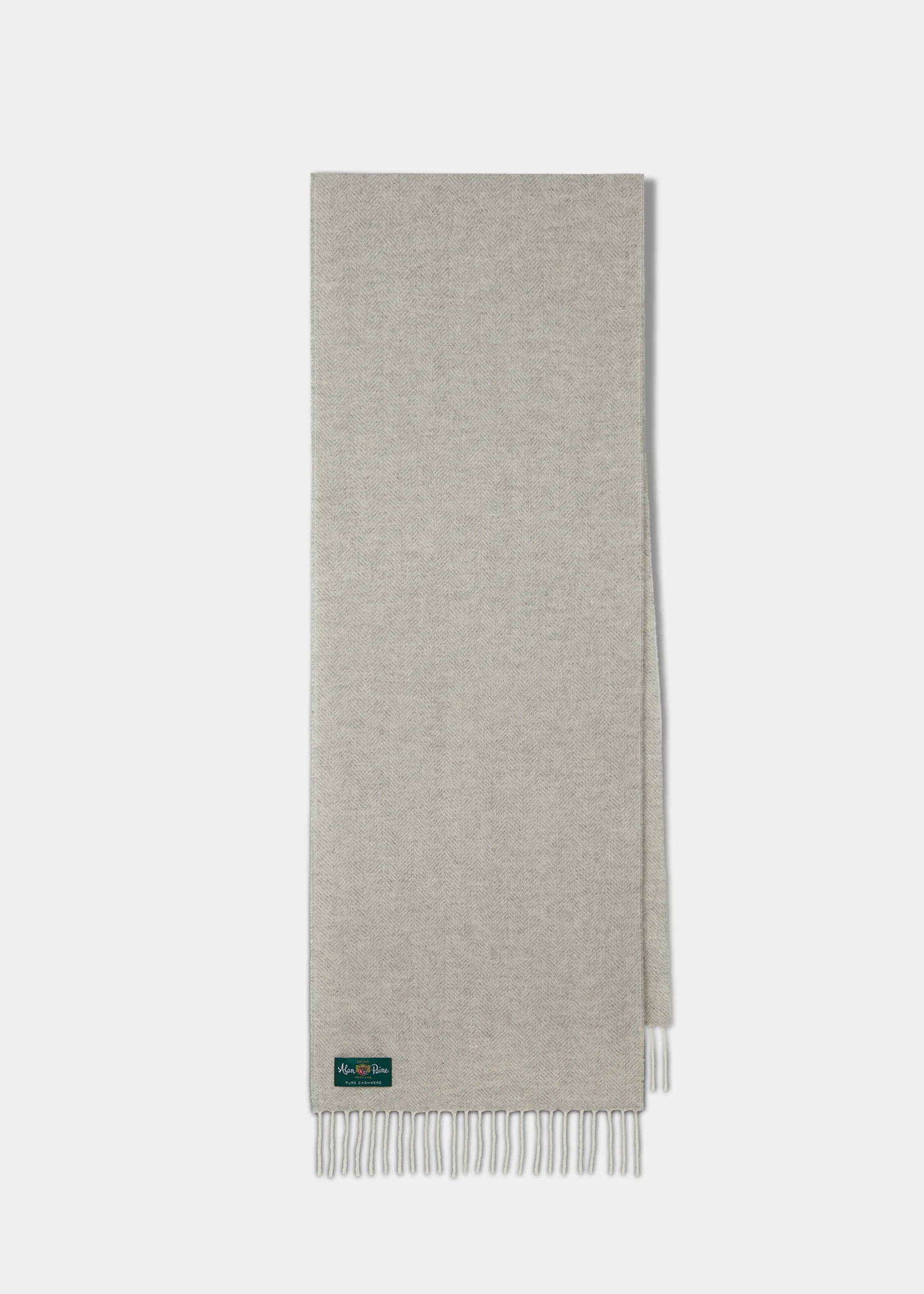 Kinross Cashmere Herringbone Scarf In Stone