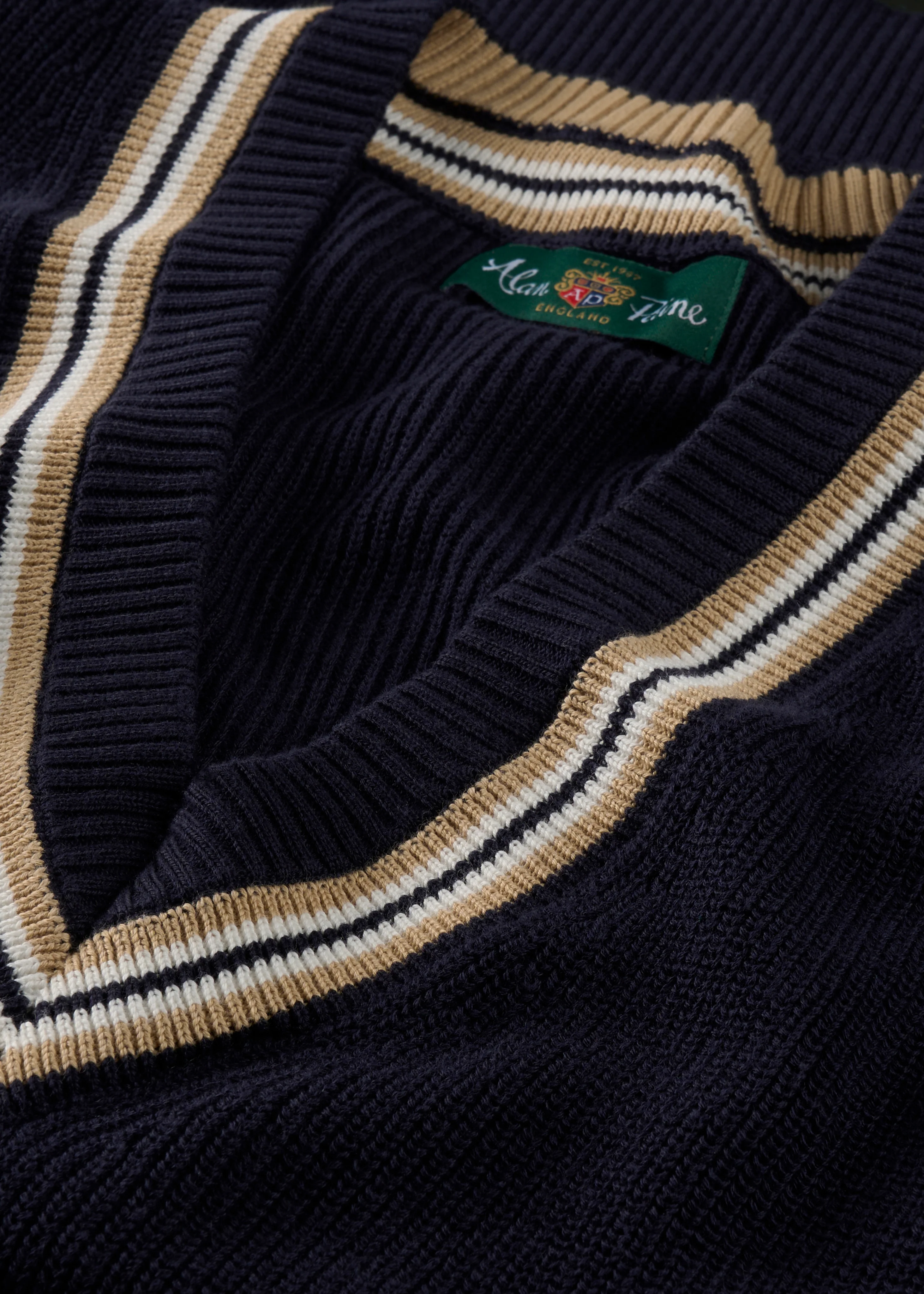 Ladies Cotton Cricket Slipover In Dark Navy - Image 3