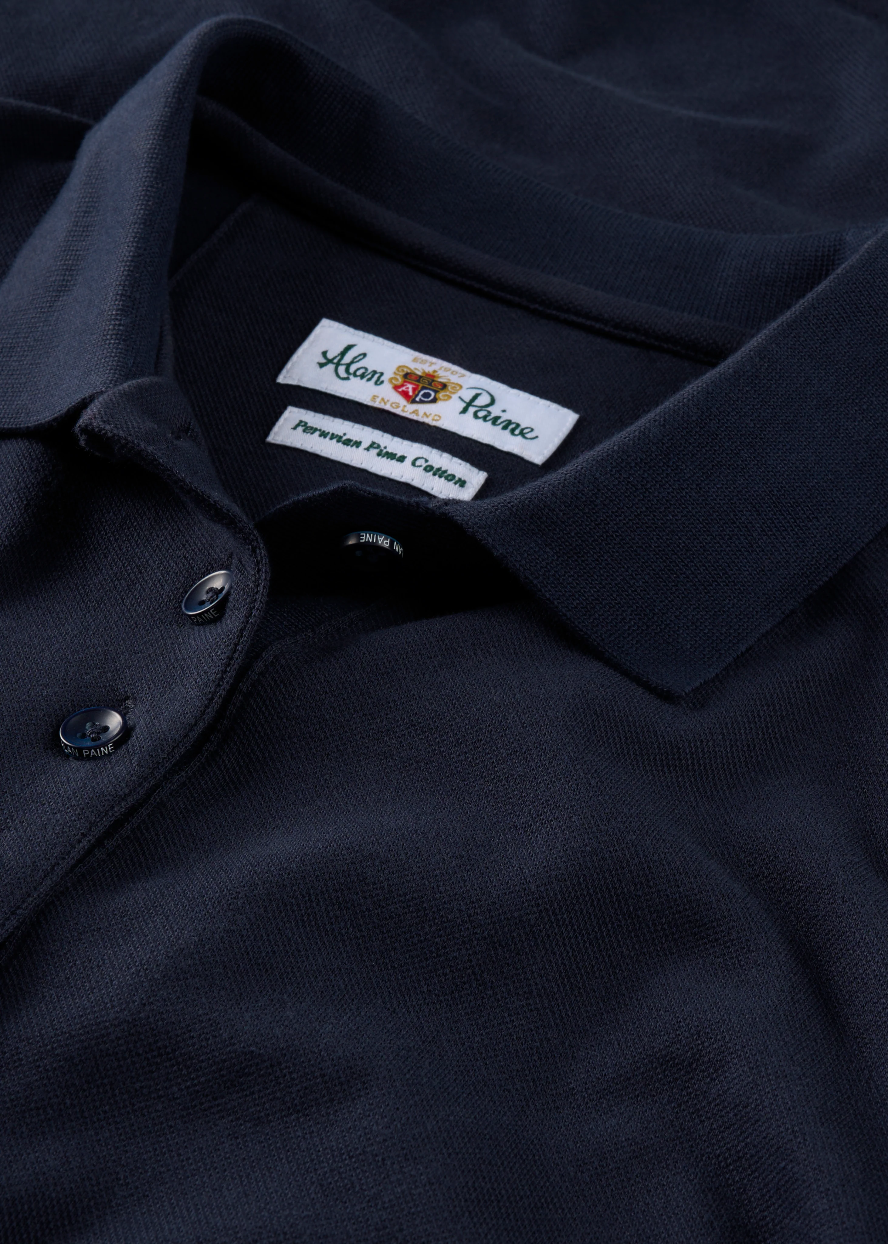 Ladies Pique Polo Shirt In Navy - Image 4