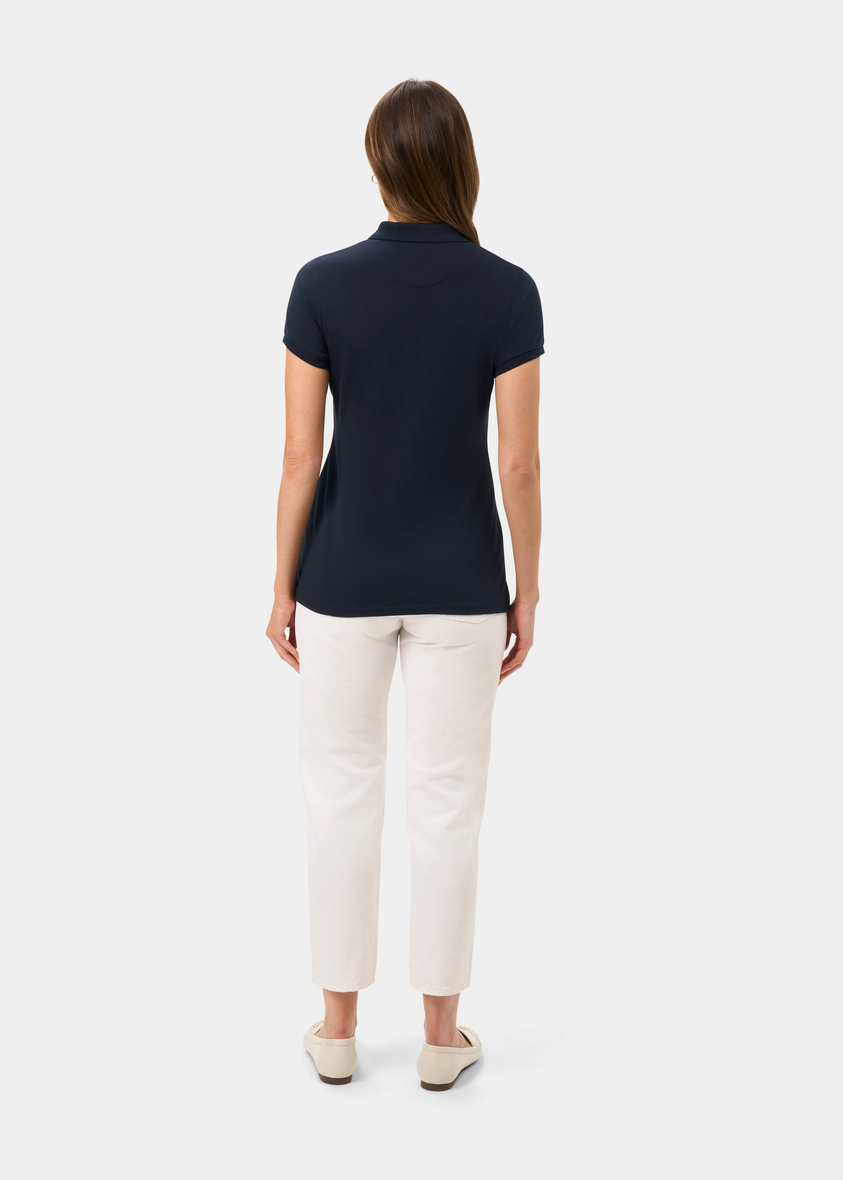 Ladies Pique Polo Shirt In Navy - Image 7