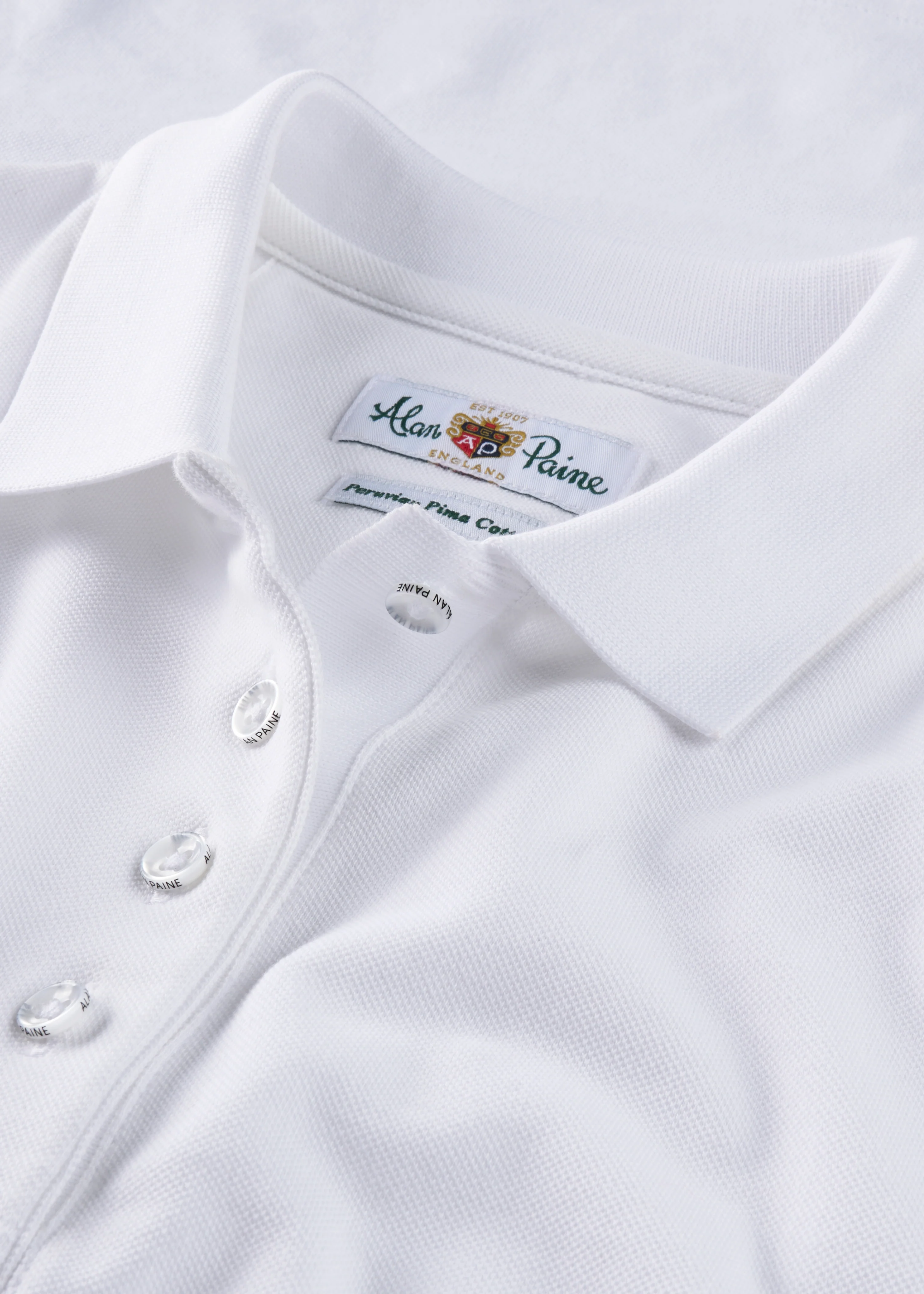 Ladies Pique Polo Shirt In White - Image 4
