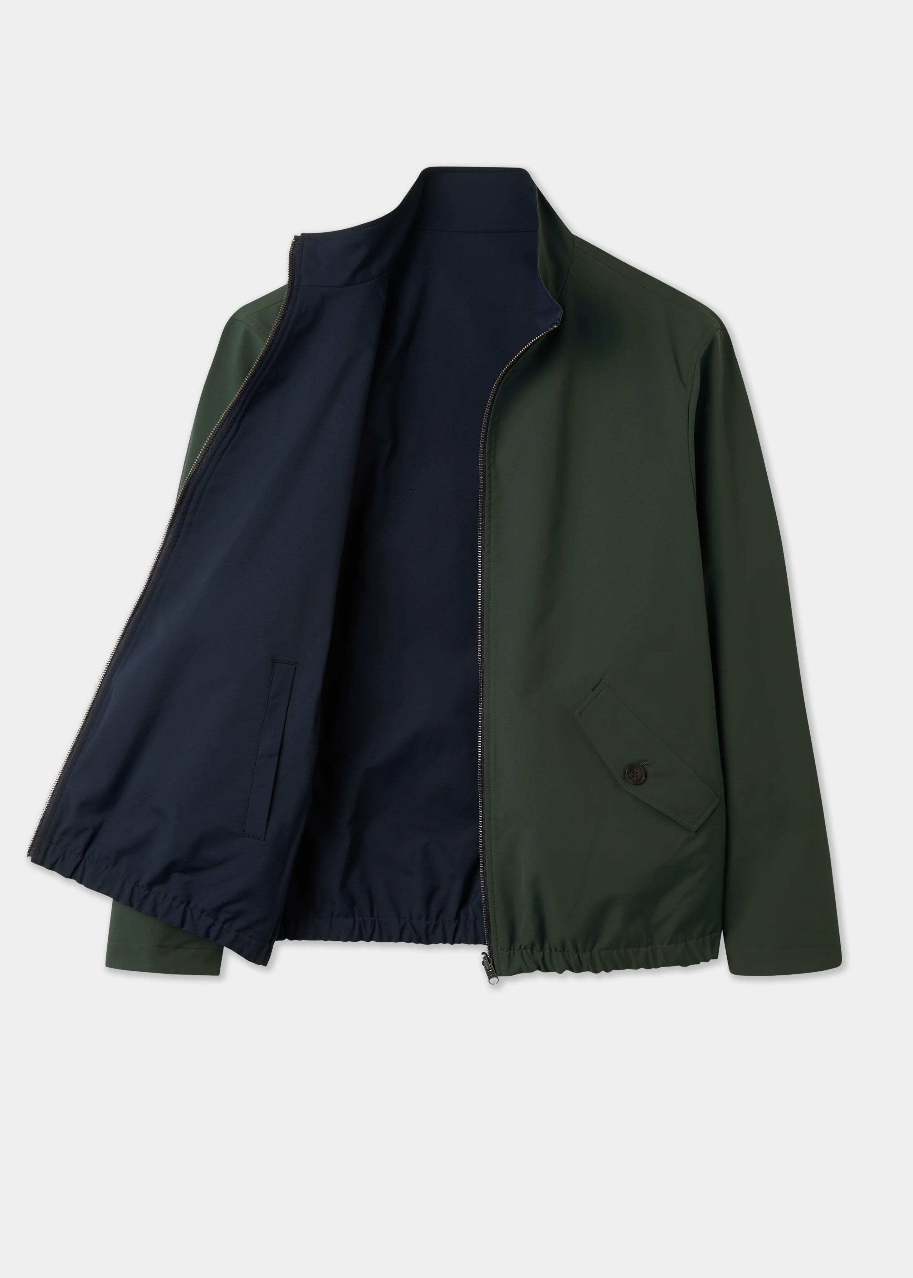 Lakeward Men's Reversible Bomber Jacket In Green and Navy - Image 4