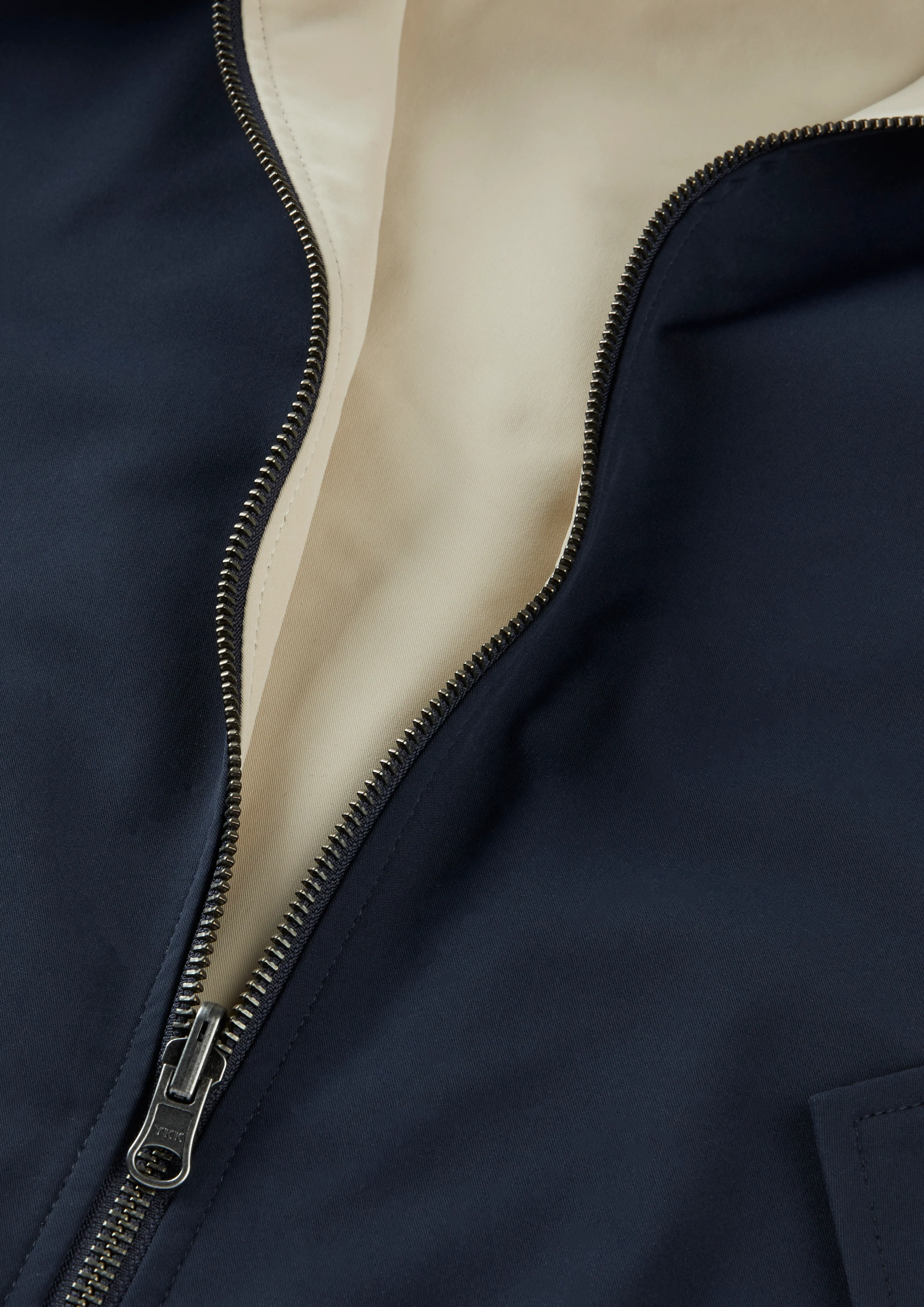 Lakeward Men's Reversible Bomber Jacket In Navy and Beige - Image 6