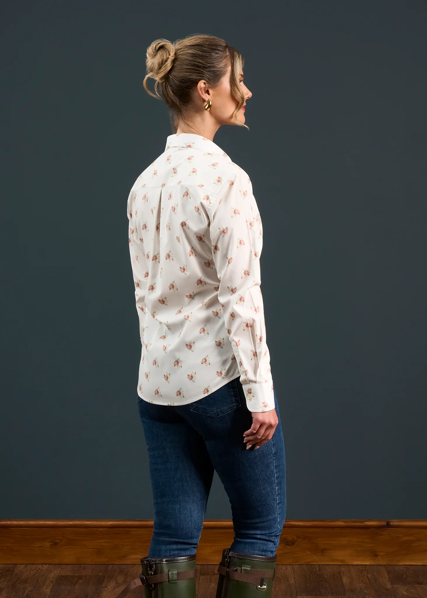 Lawen Ladies Printed Cotton Shirt - Floral Print - Image 4