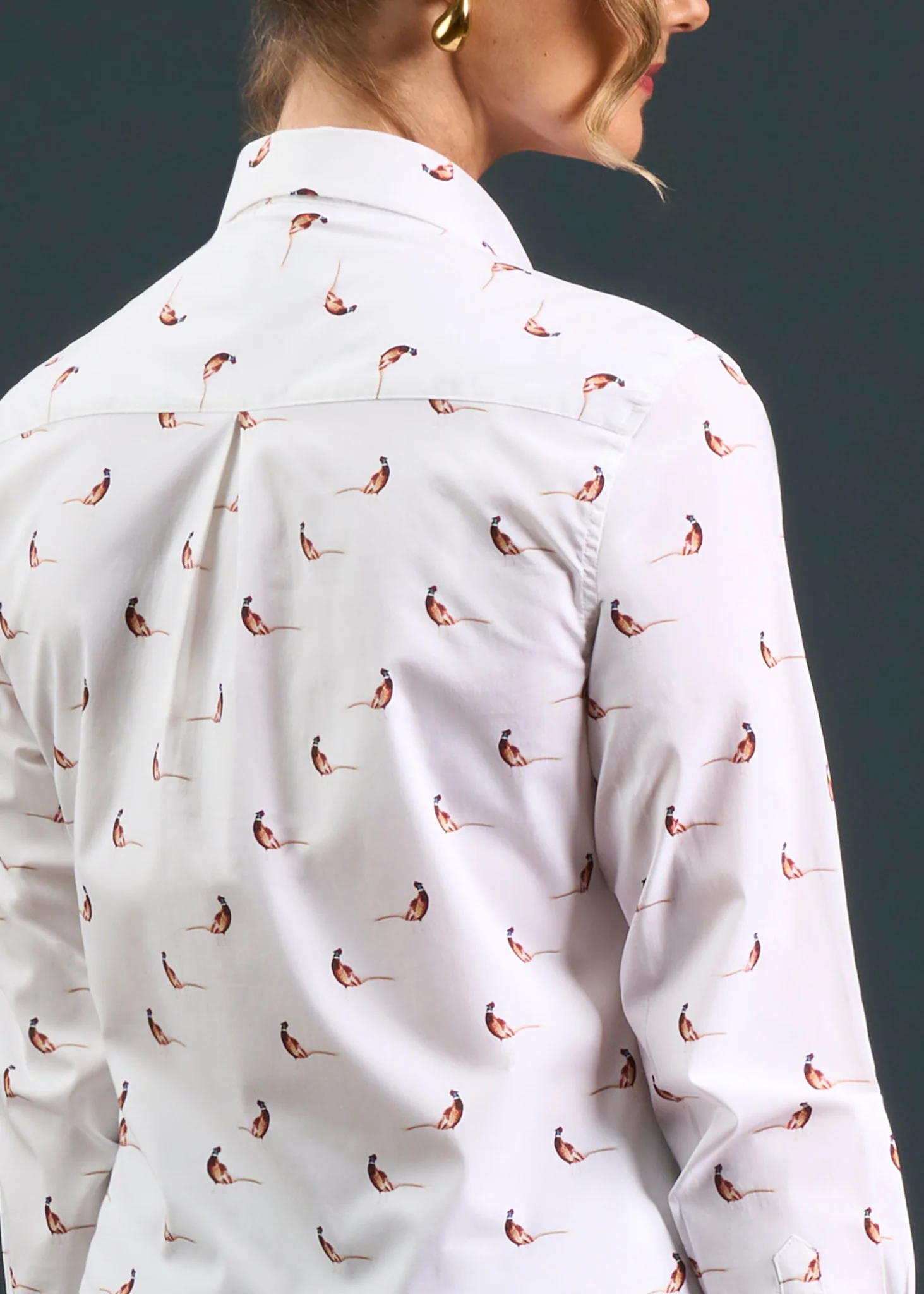 Lawen Ladies Printed Cotton Shirt - Pheasant Design - Image 7