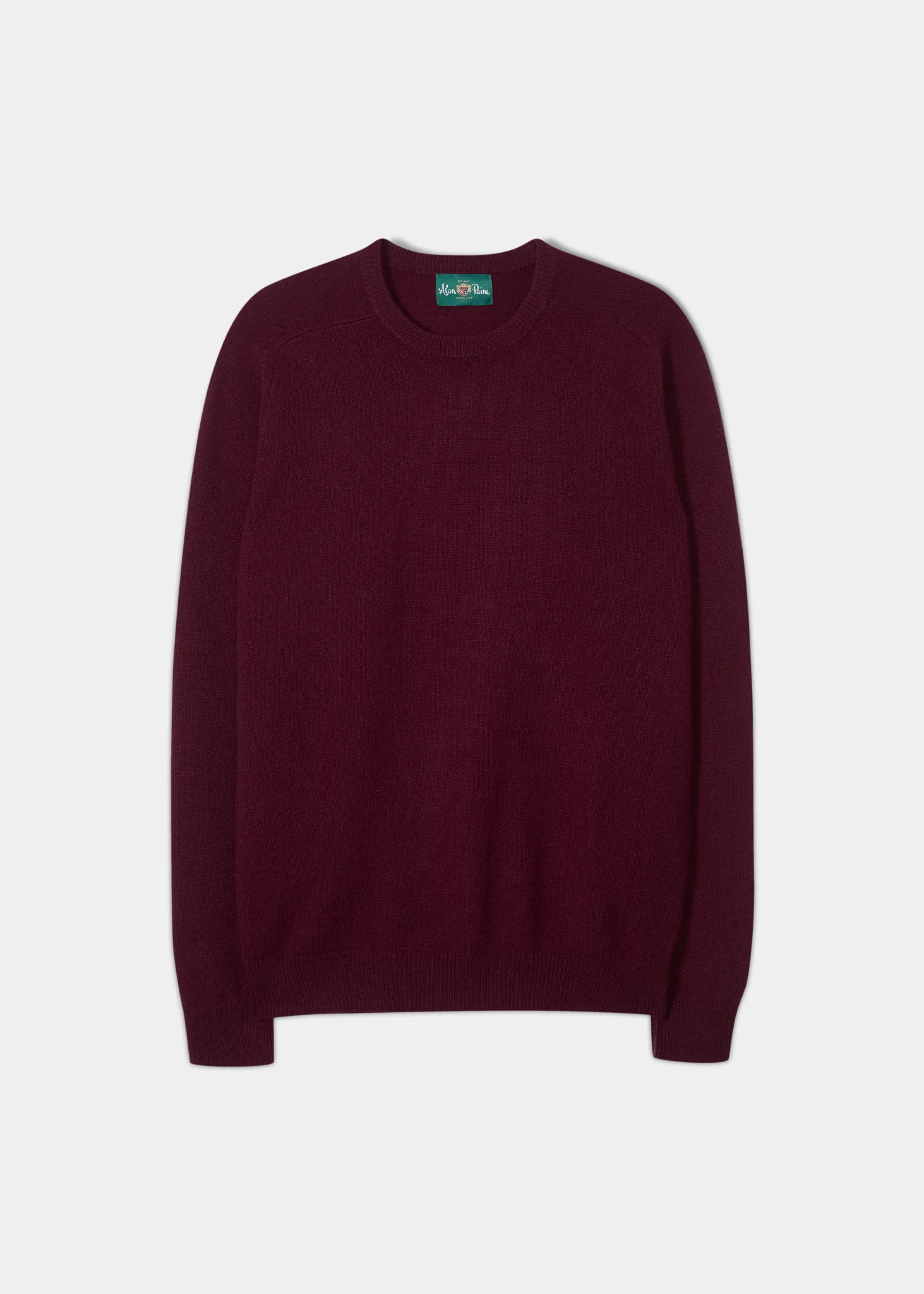 Lenzie Men's Lambswool Jumper In Bordeaux - Regular Fit