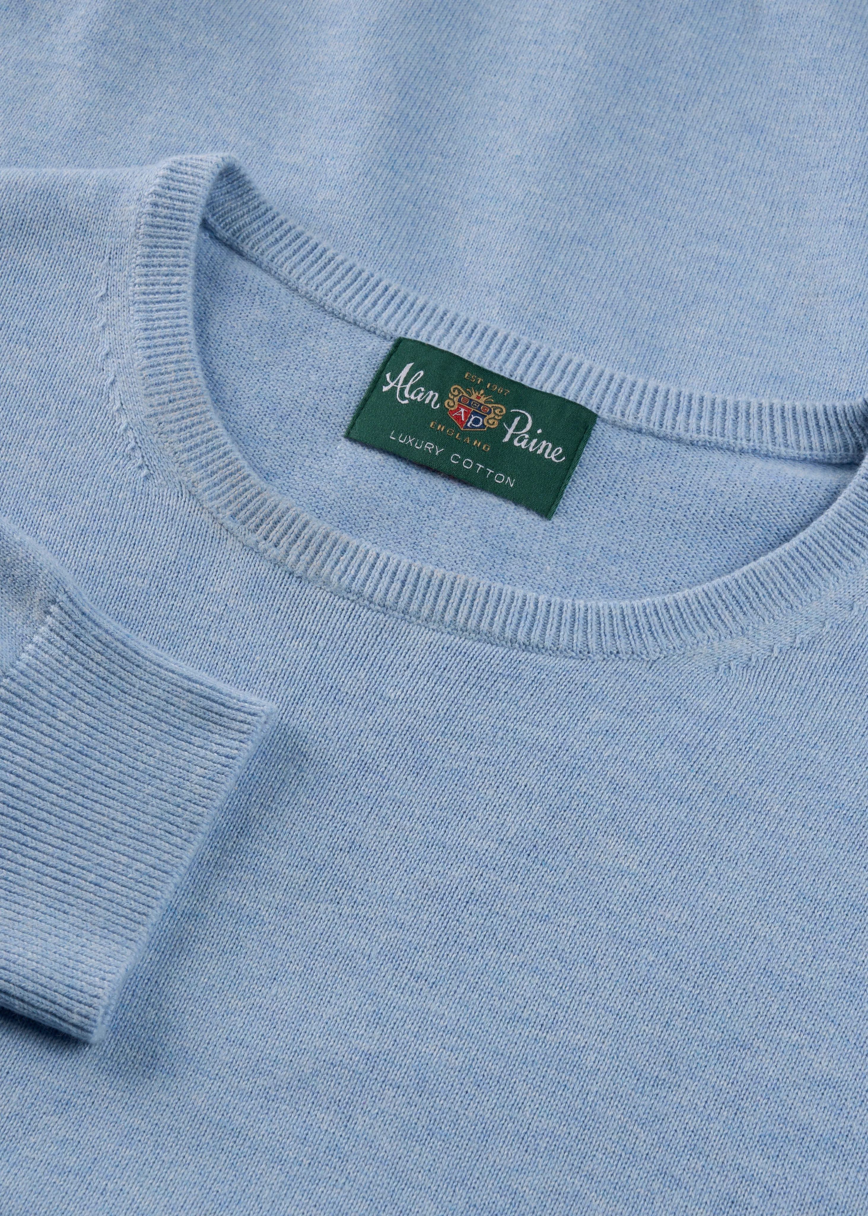 Leysmill Cotton Cashmere Jumper In Carolina Blue - Image 2