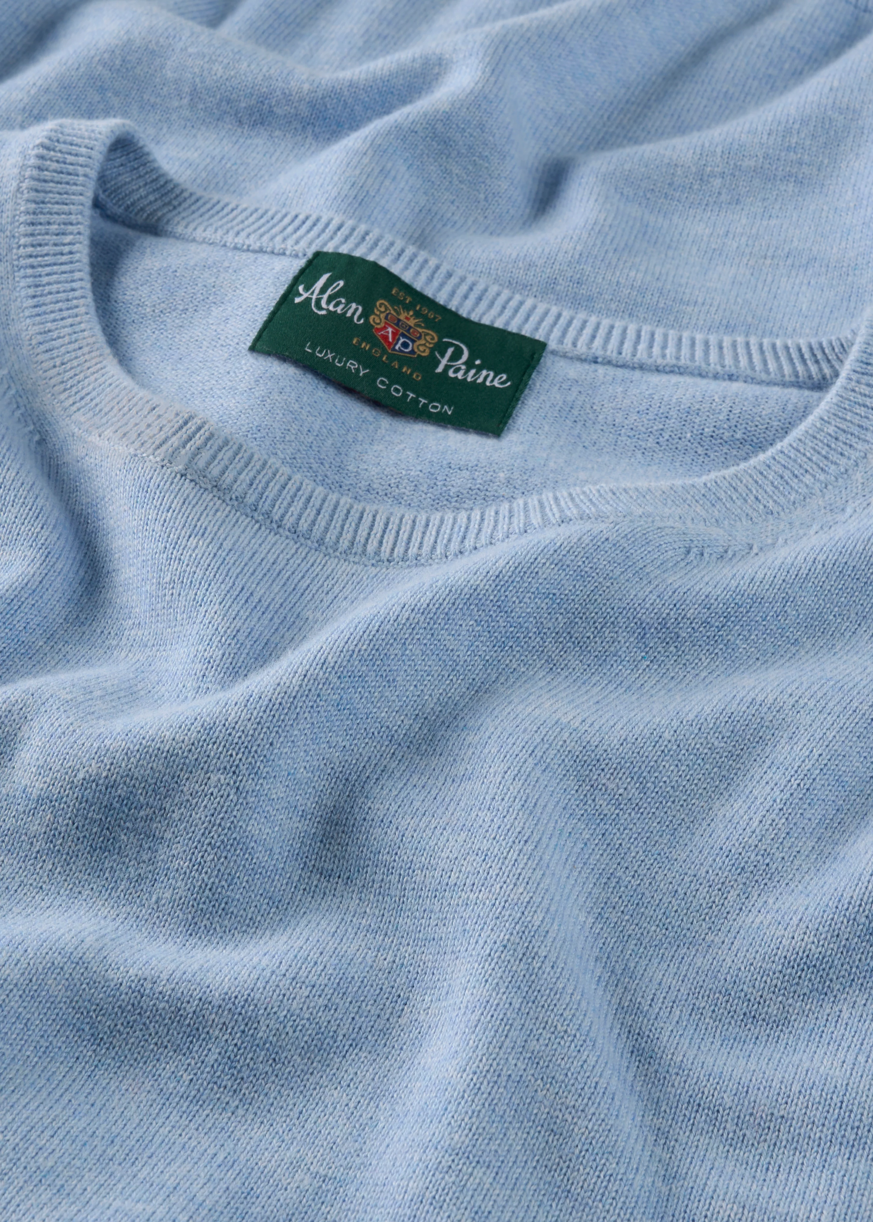Leysmill Cotton Cashmere Jumper In Carolina Blue - Image 3