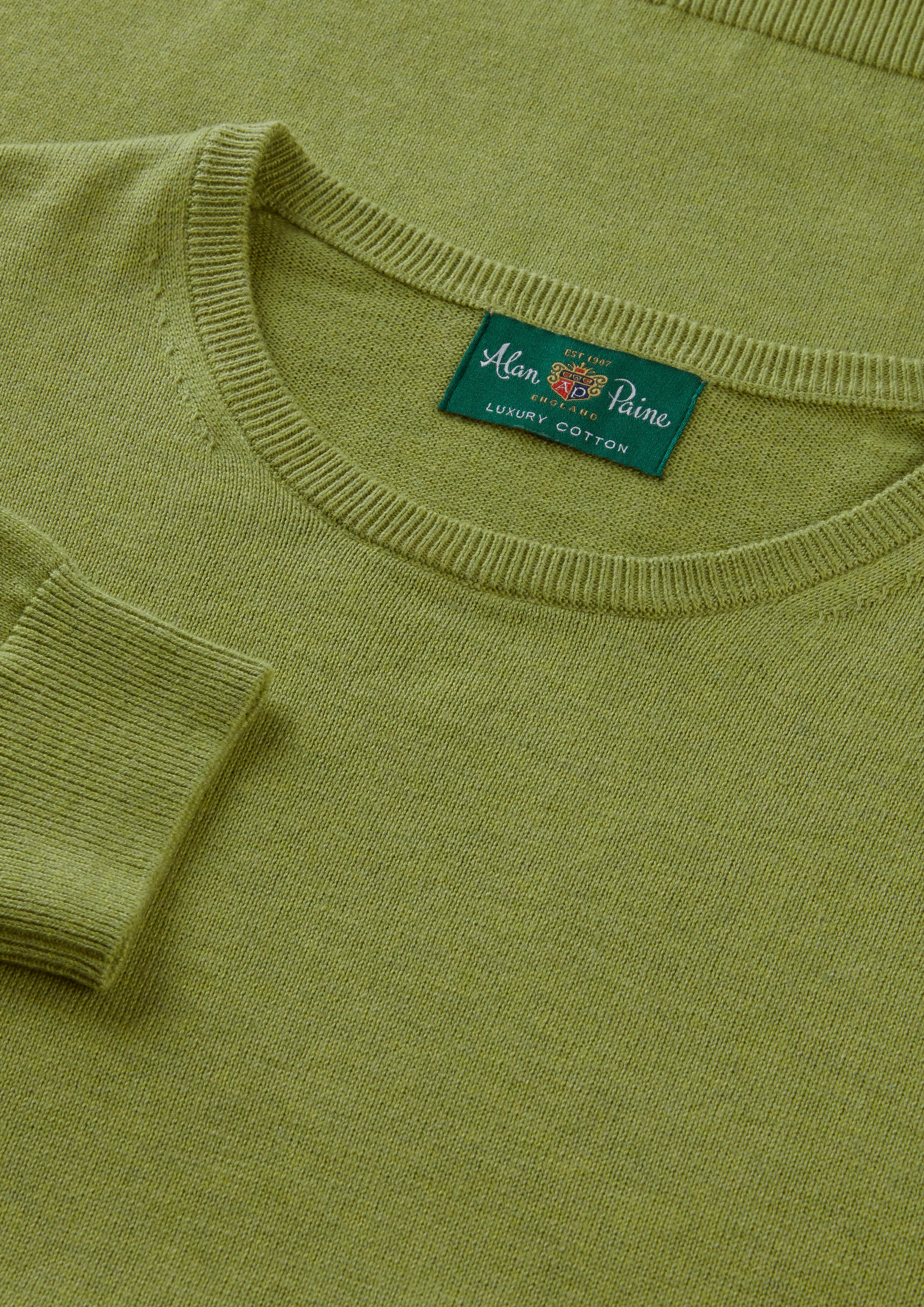 Leysmill Cotton Cashmere Jumper In Lichen - Image 4
