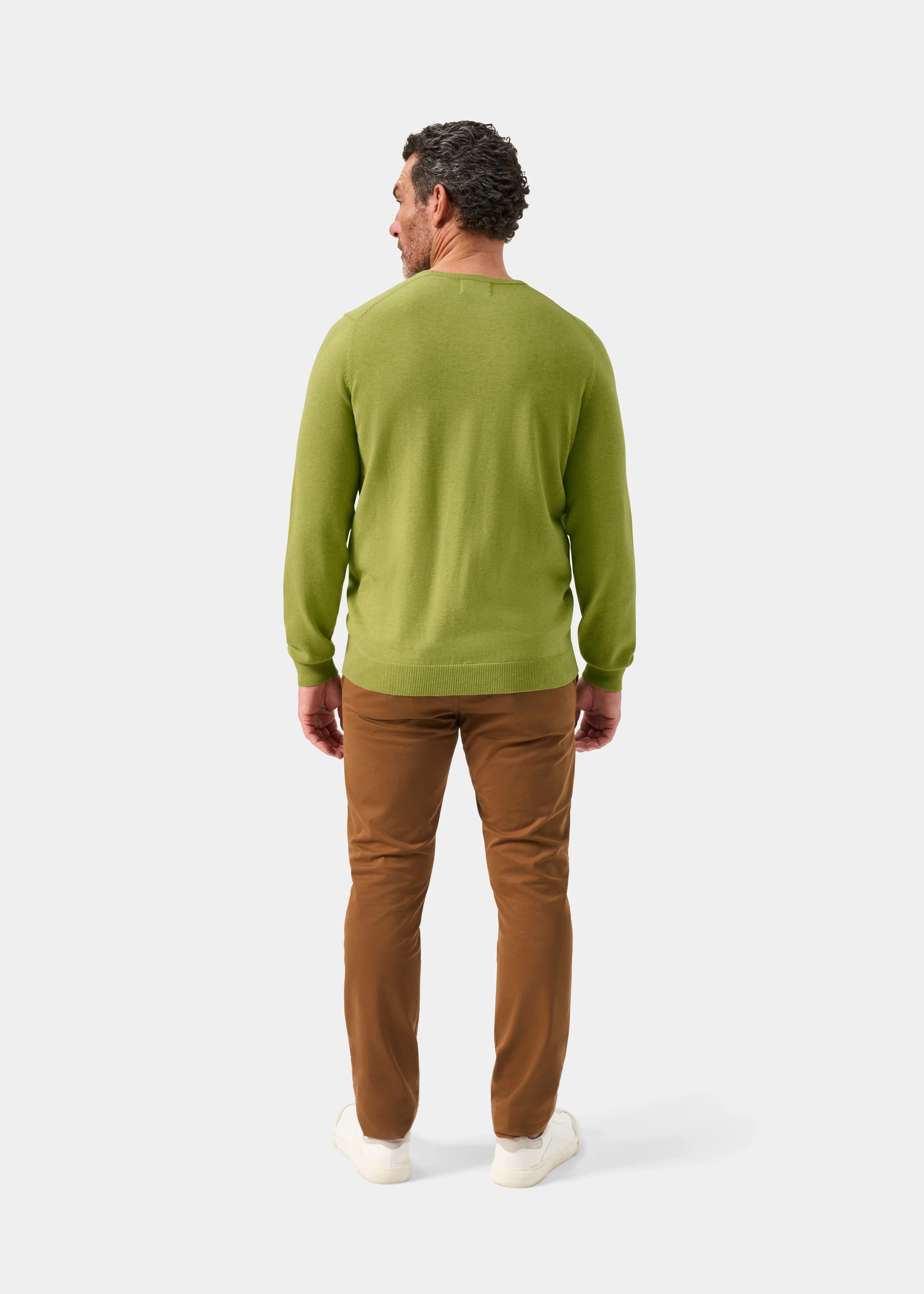 Leysmill Cotton Cashmere Jumper In Lichen - Image 6