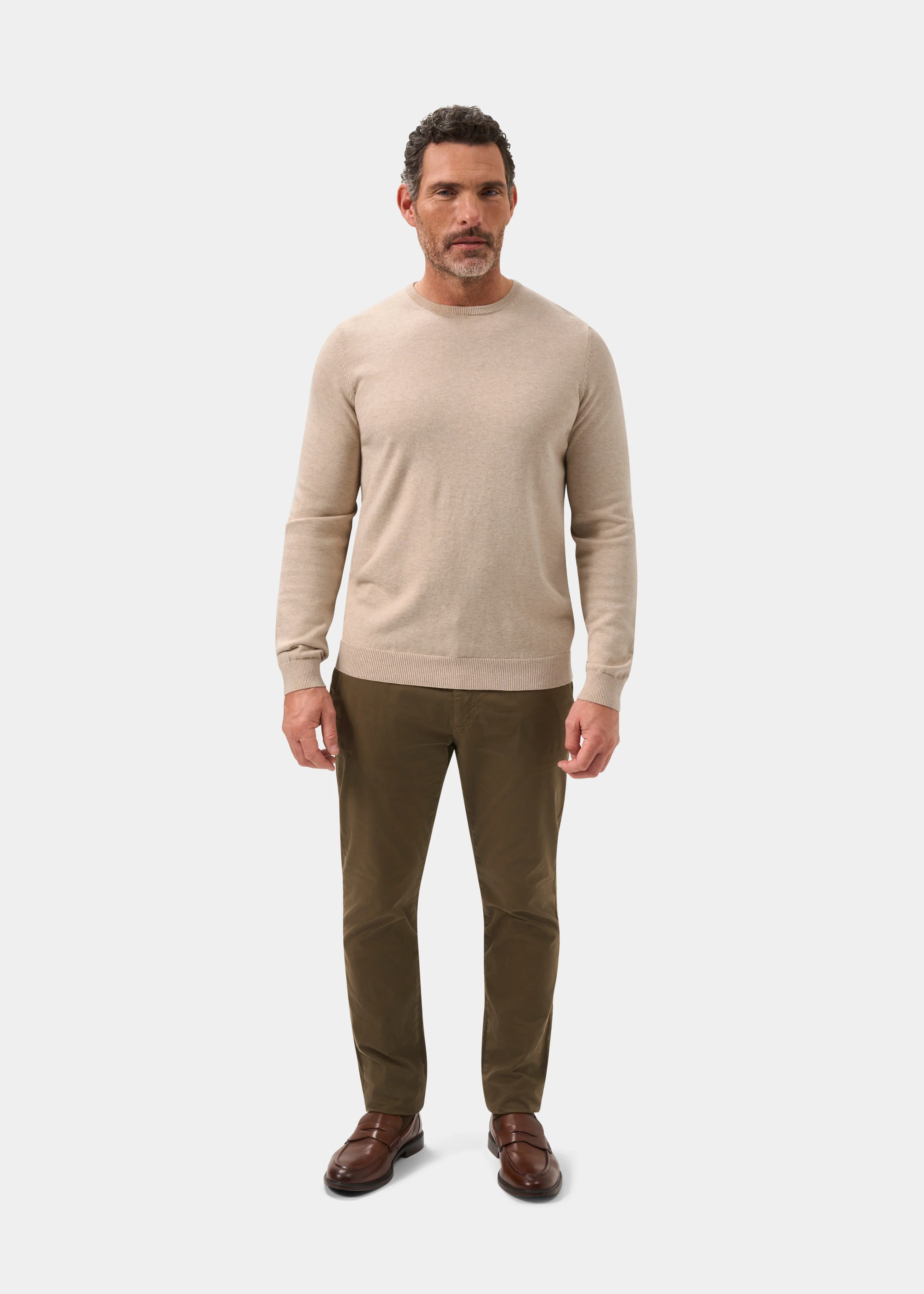Leysmill Cotton Cashmere Jumper In Sand - Image 4