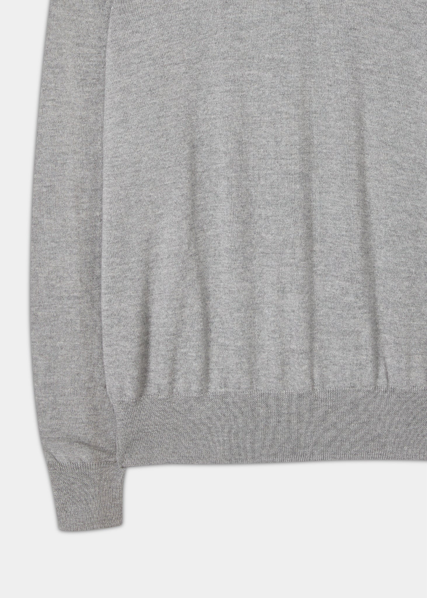 Linton Merino Wool Roll Neck Jumper in Light Grey Mix - Regular Fit - Image 3