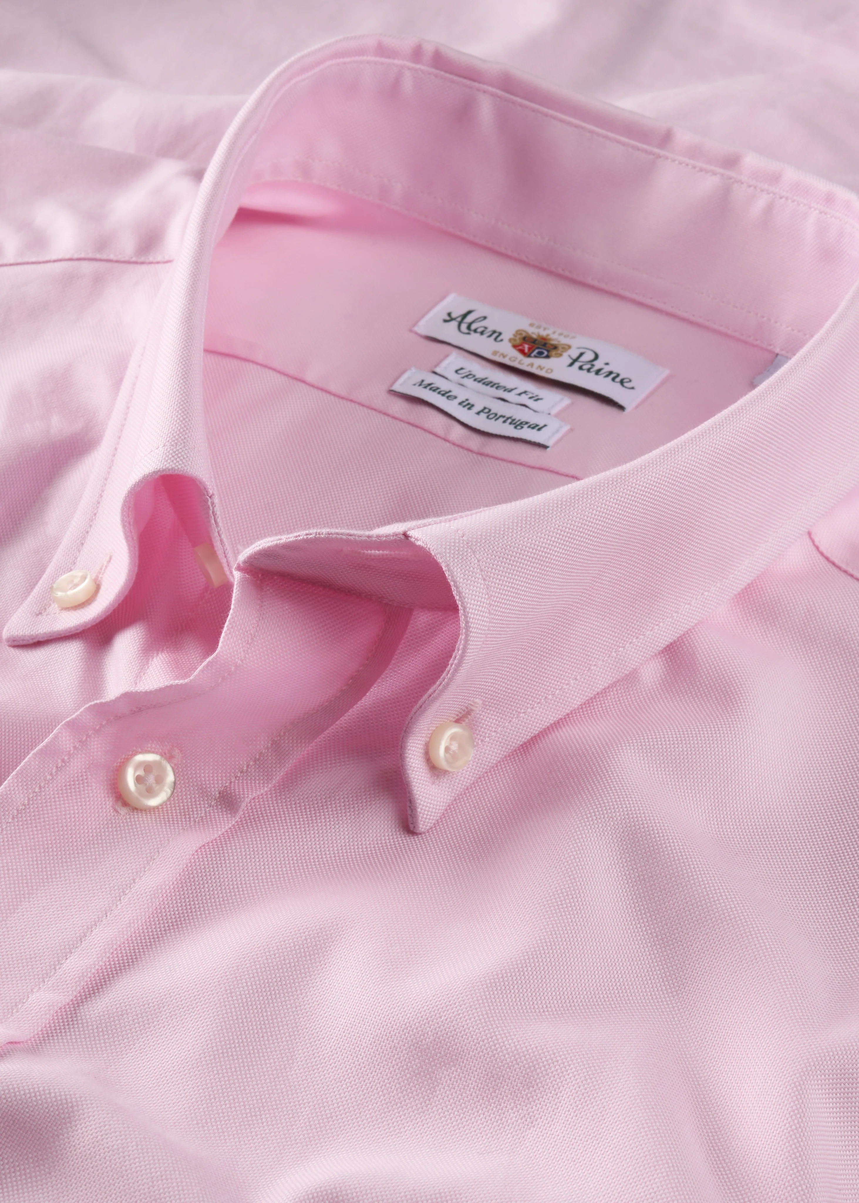 Men's Cotton Button Down Pink Shirt - Regular Fit - Image 3