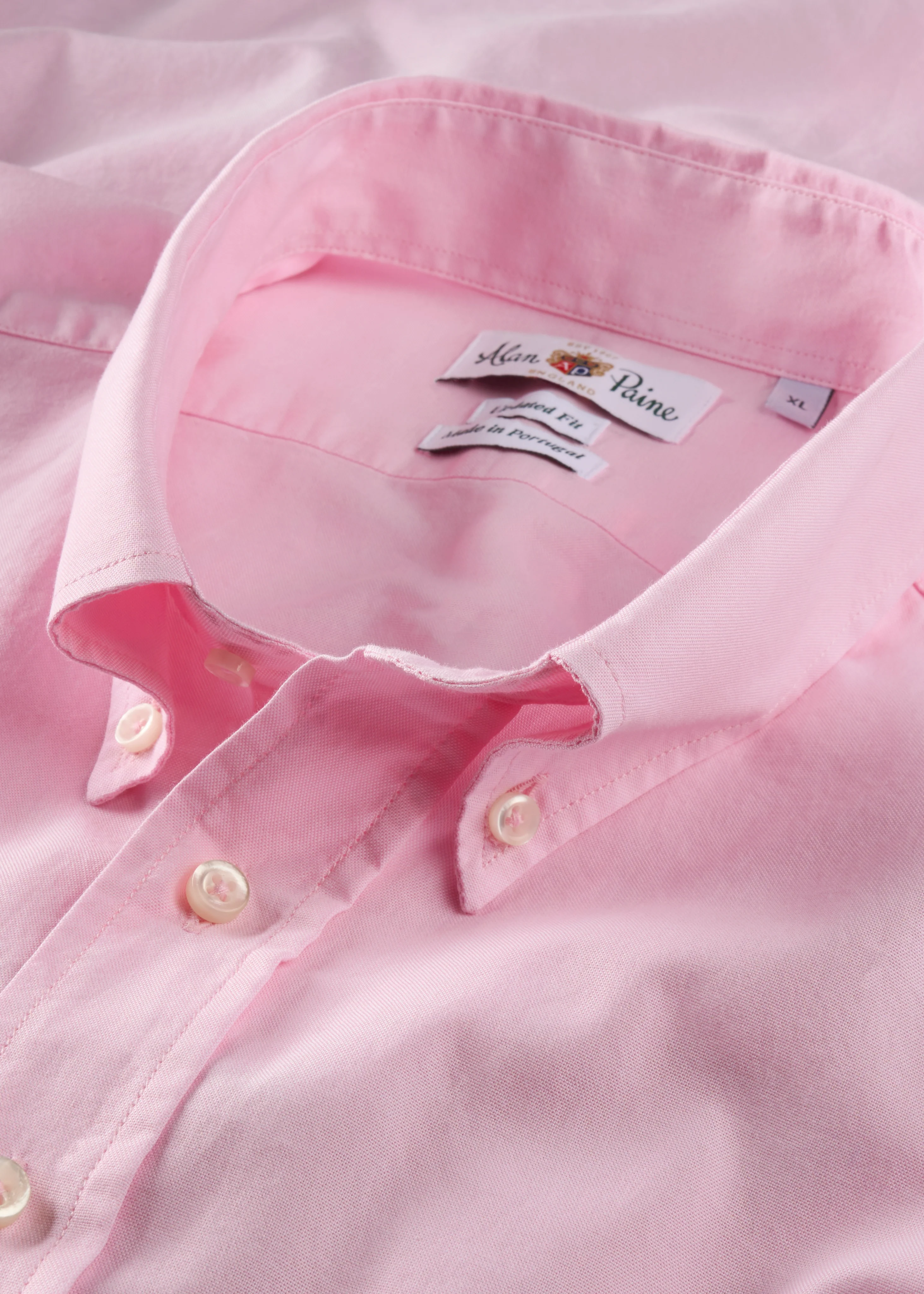Men's Oxford Cotton Button Down Shirt In Pink - Image 3