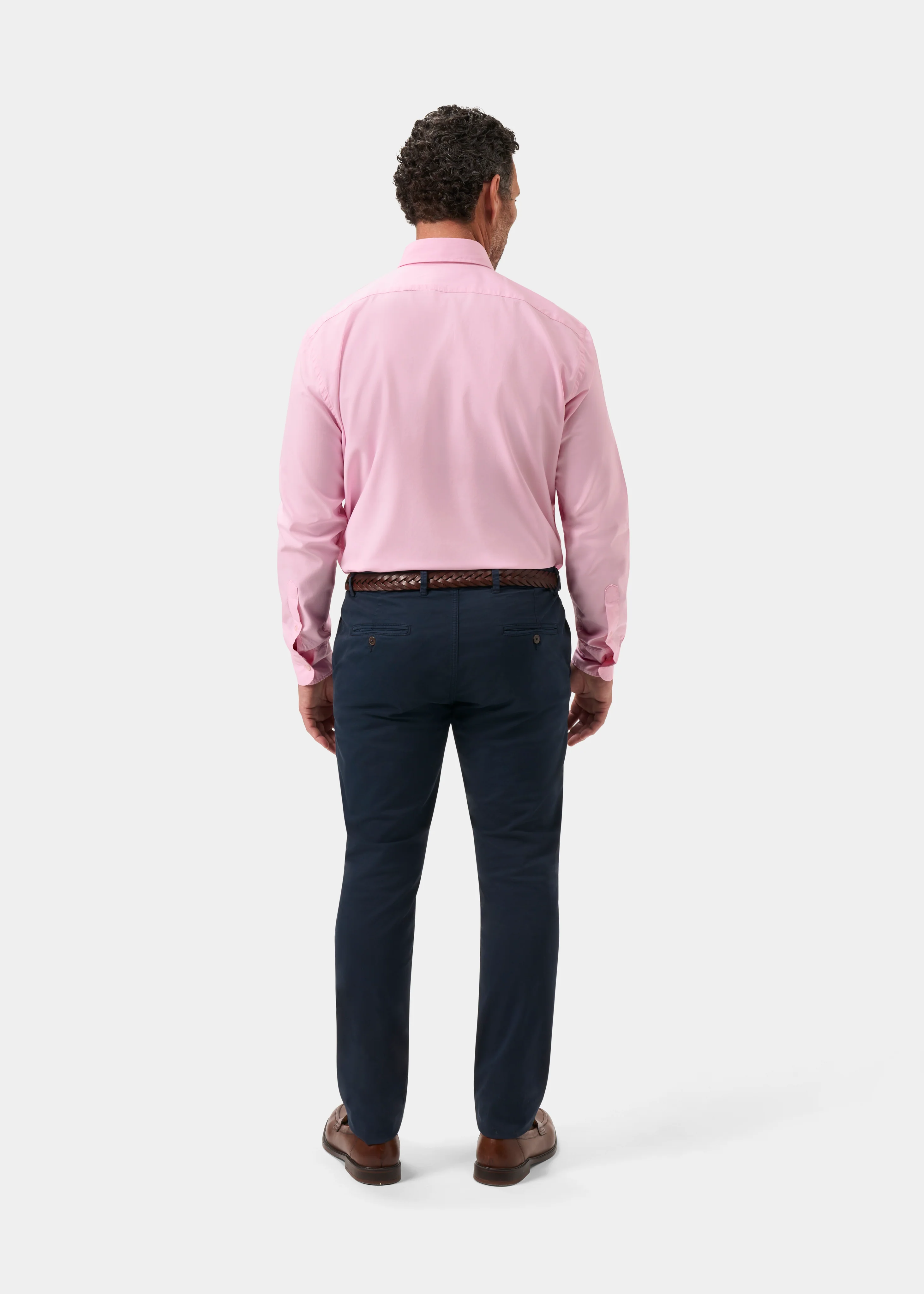 Men's Oxford Cotton Button Down Shirt In Pink - Image 7