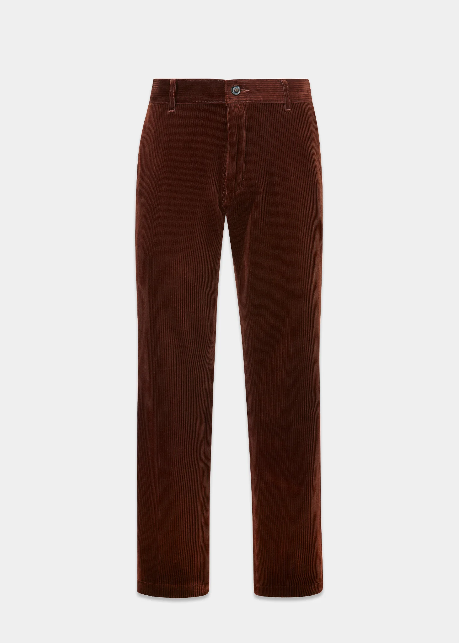 Men's Cotton Cord Trousers In Brown