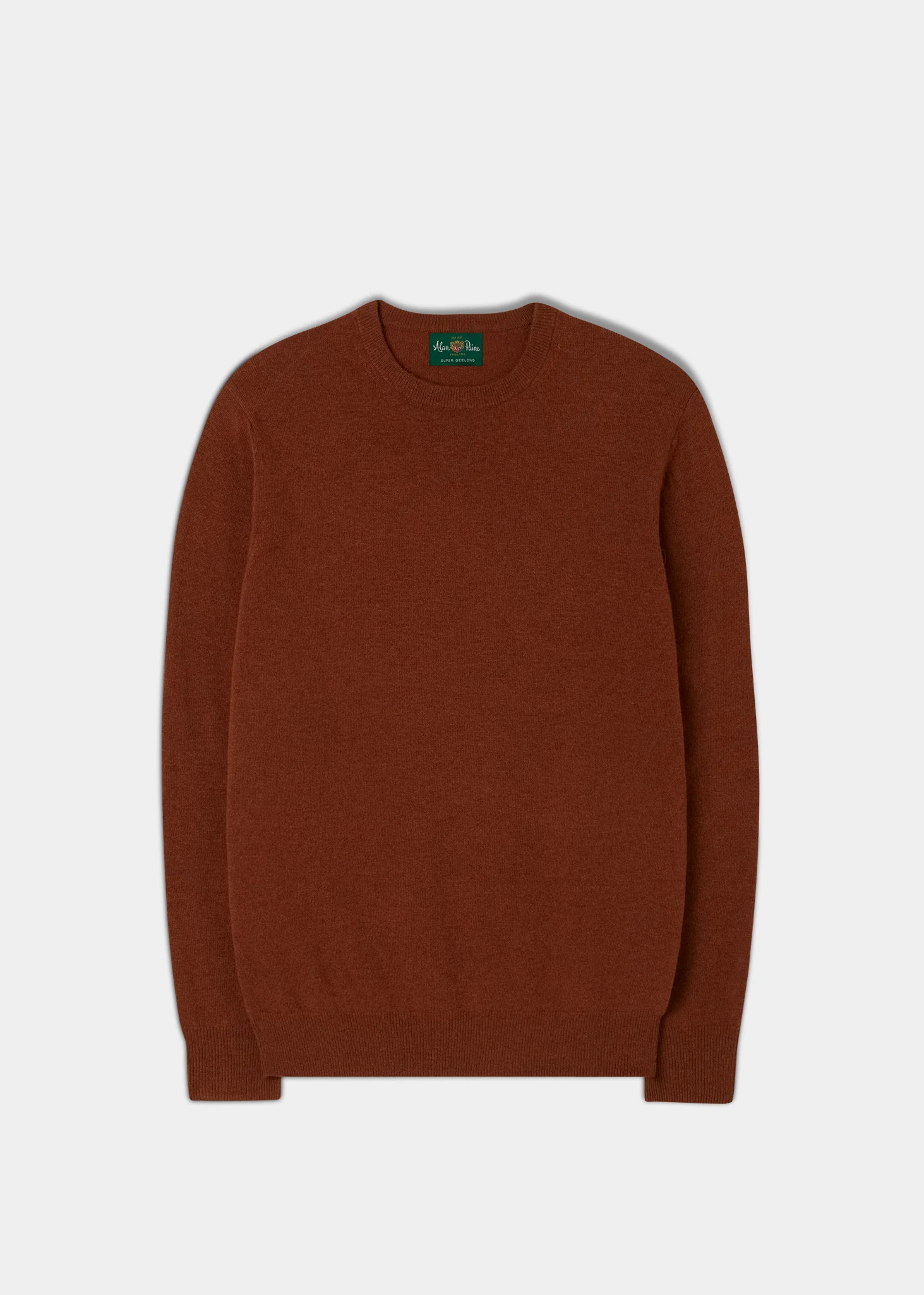 Men's Geelong Lambswool Crew Neck Jumper In Tiger - Regular Fit