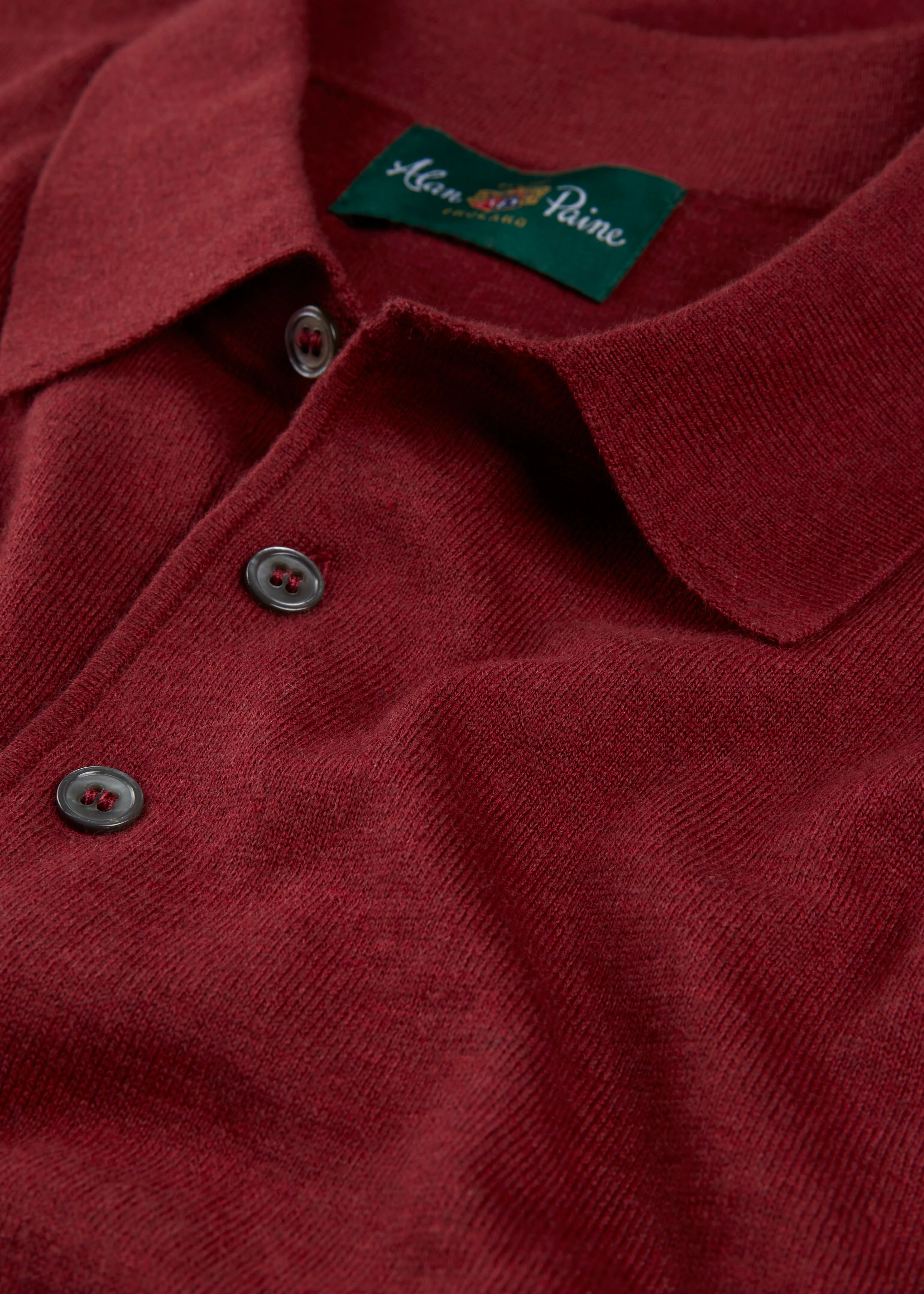 Men's Luxury Cotton Polo Shirt In Cherry - Image 3
