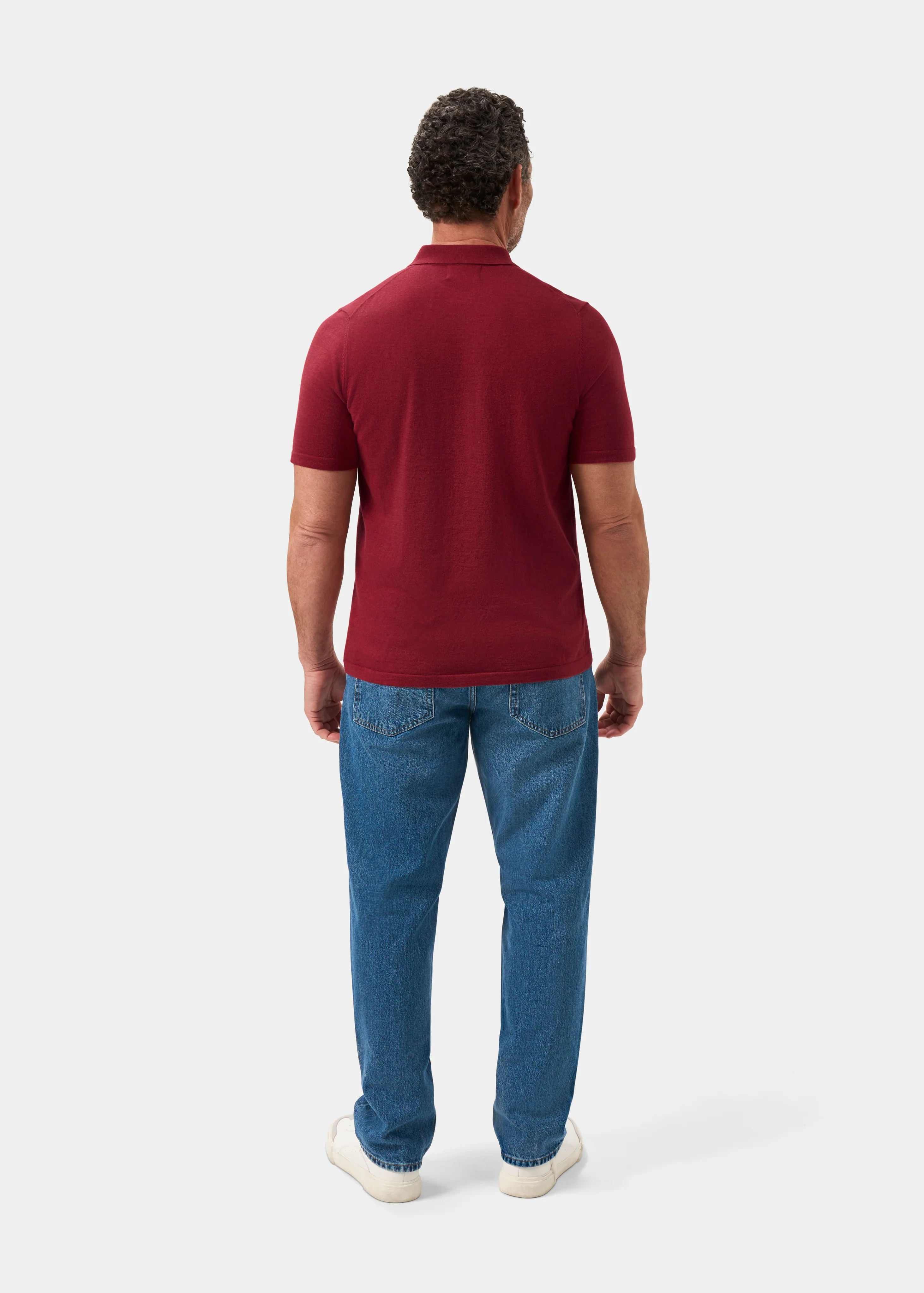 Men's Luxury Cotton Polo Shirt In Cherry - Image 7