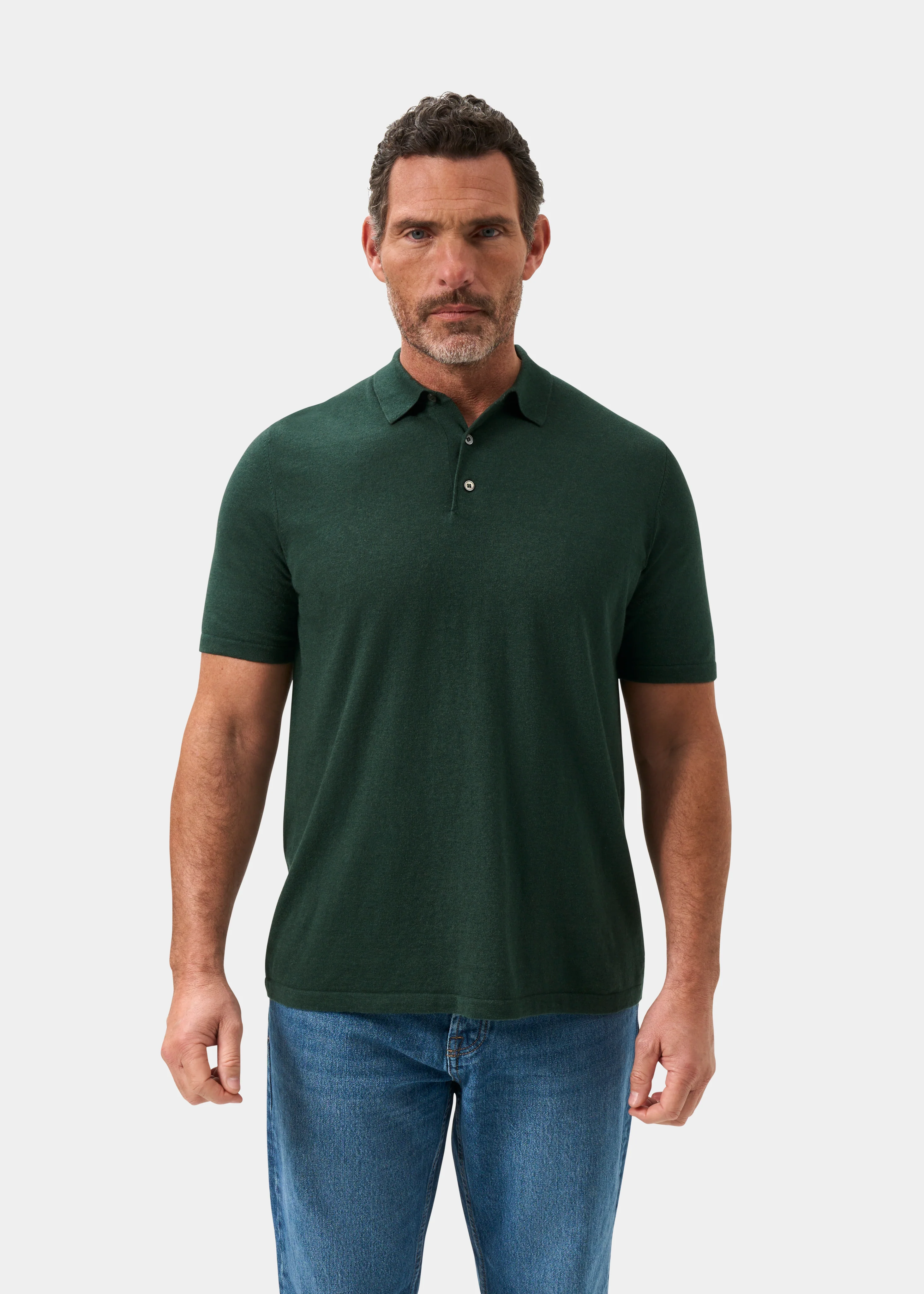 Men's Luxury Cotton Polo Shirt In Green - Image 5