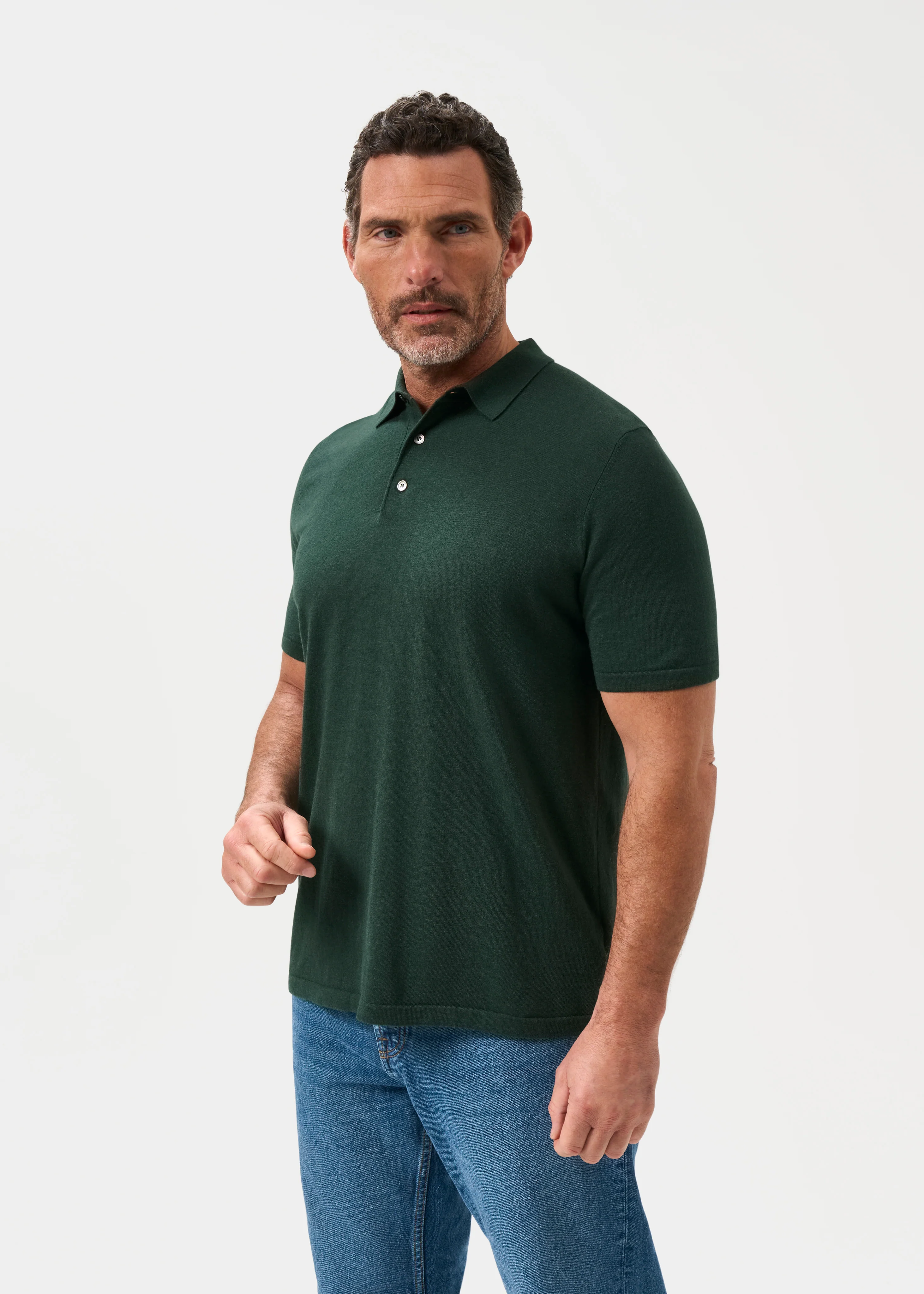 Men's Luxury Cotton Polo Shirt In Green - Image 6