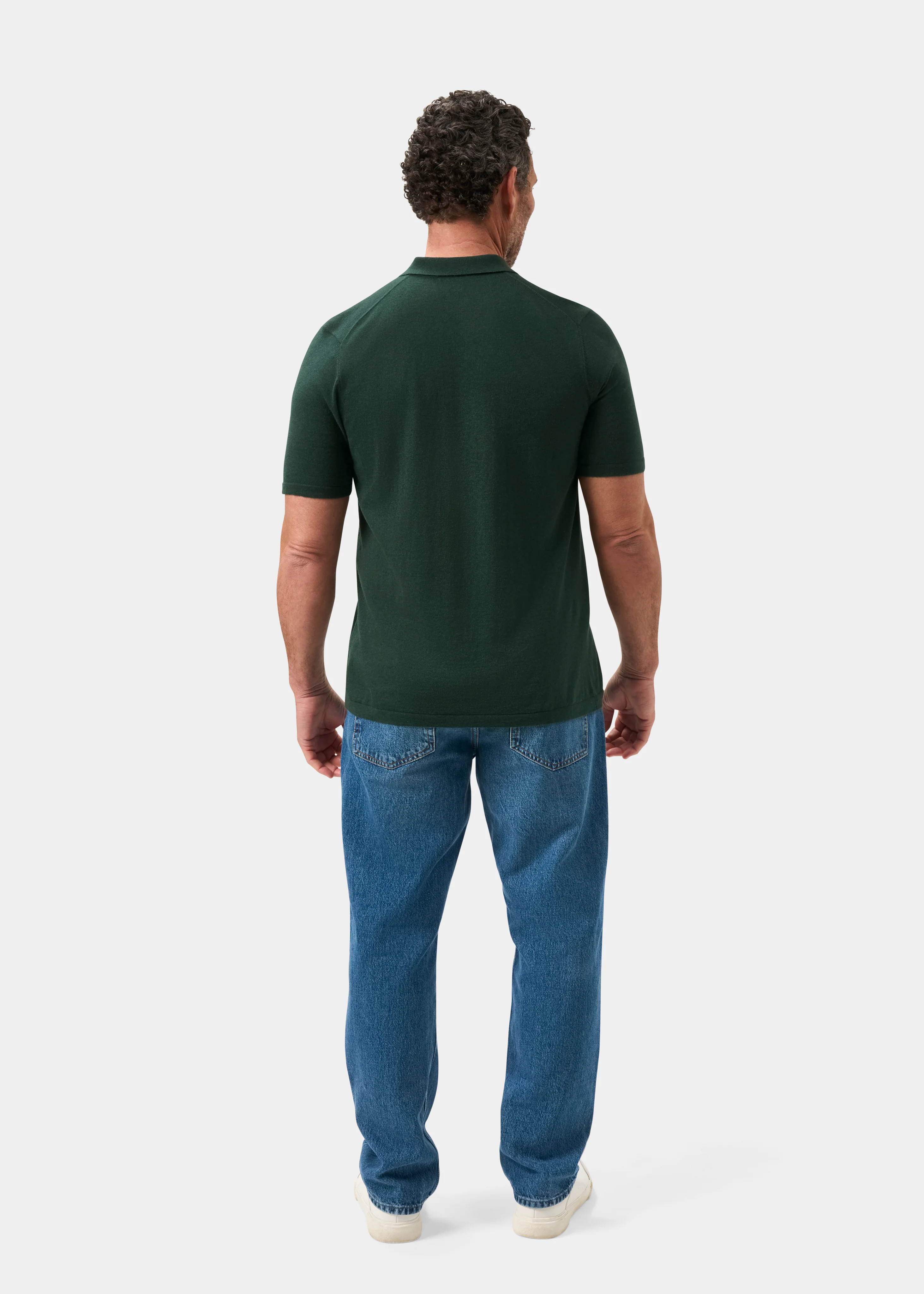 Men's Luxury Cotton Polo Shirt In Green - Image 7