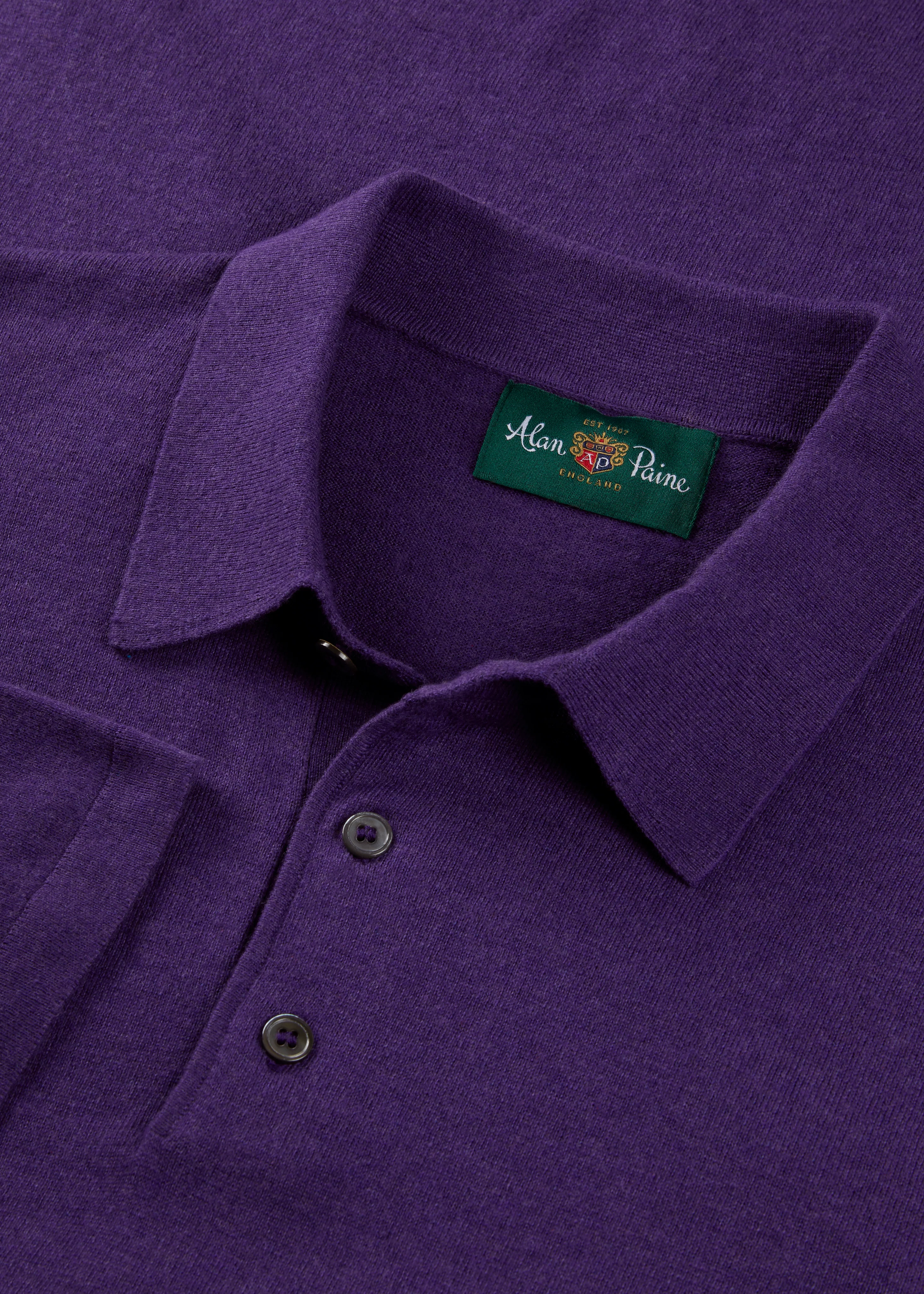 Men's Luxury Cotton Polo Shirt In Imperial - Image 3