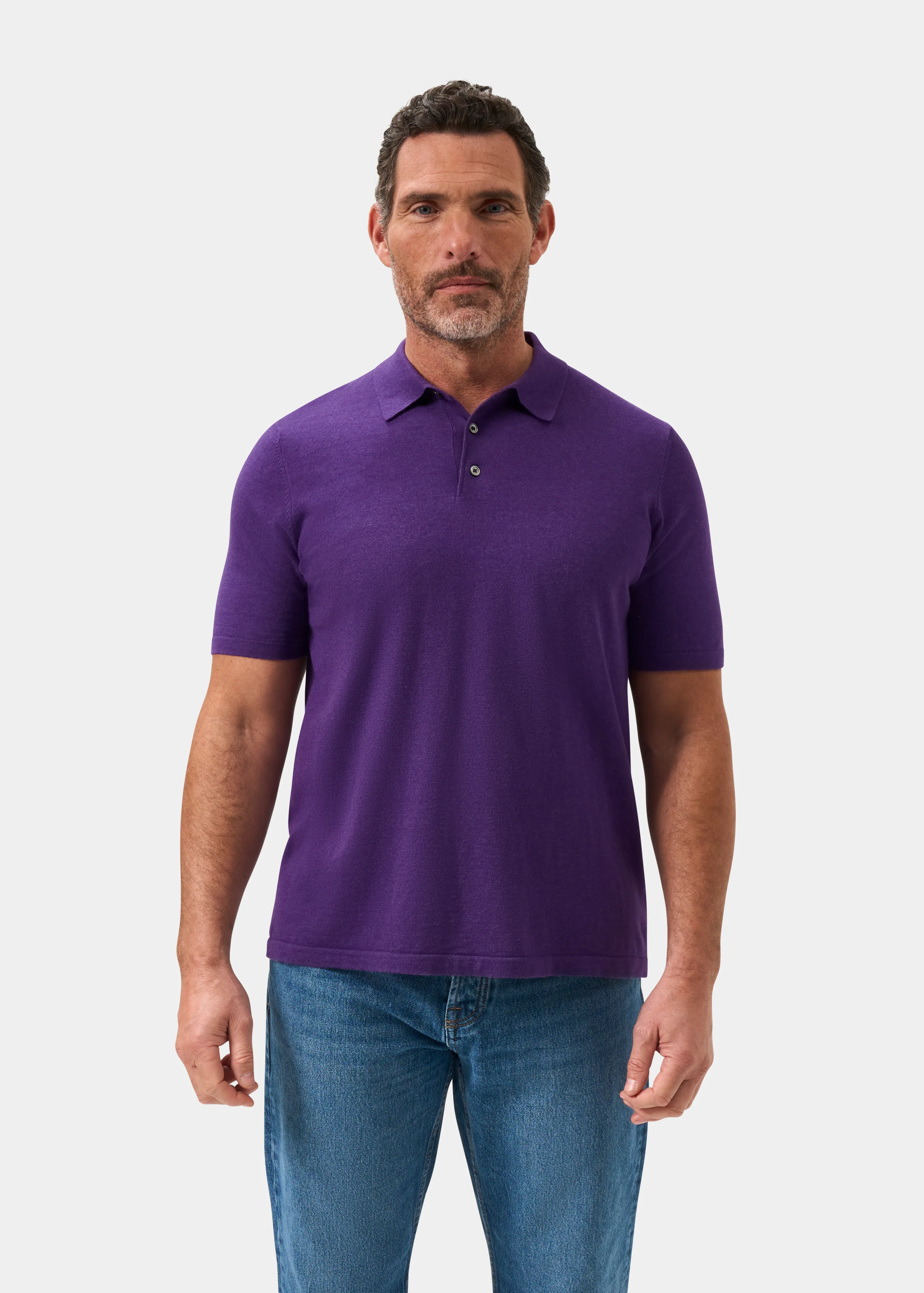 Men's Luxury Cotton Polo Shirt In Imperial - Image 5
