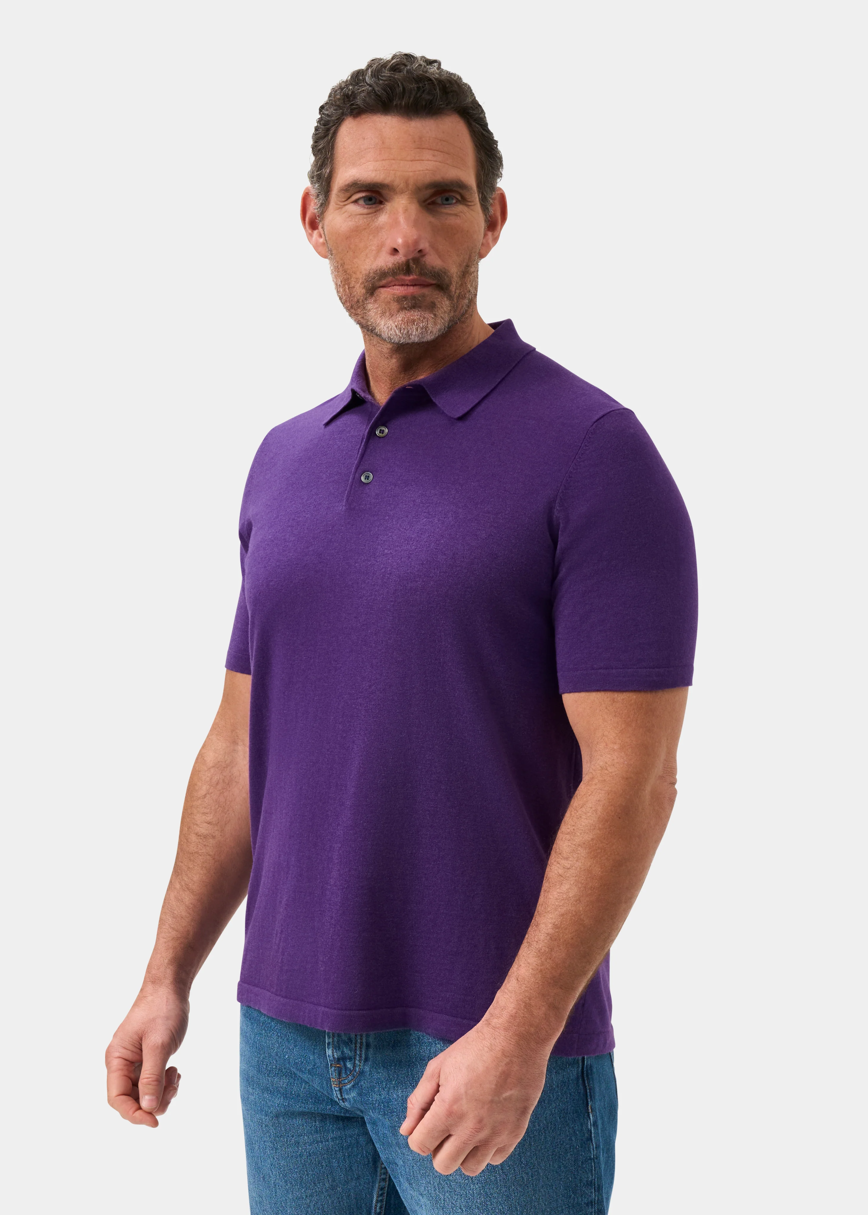 Men's Luxury Cotton Polo Shirt In Imperial - Image 6