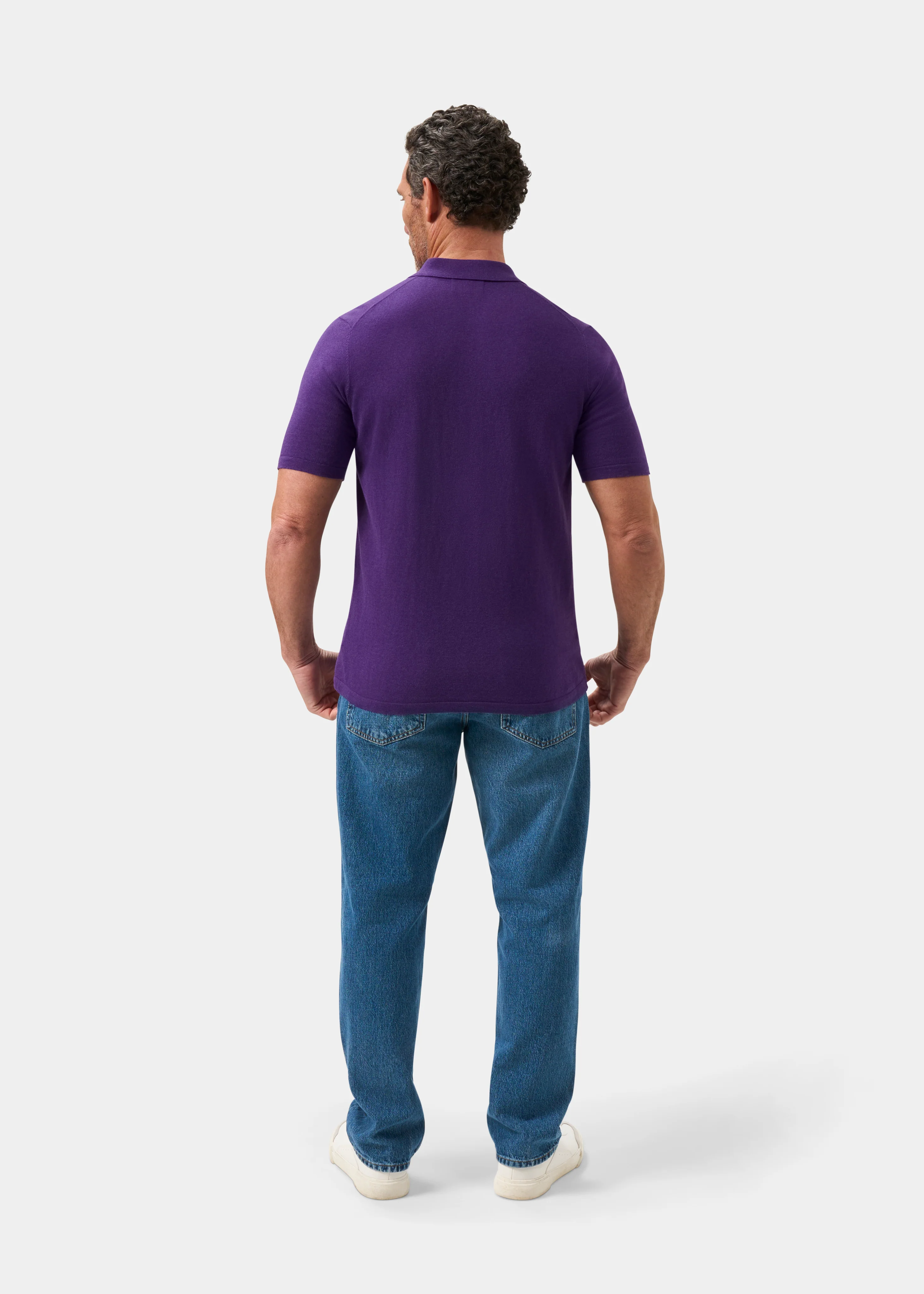 Men's Luxury Cotton Polo Shirt In Imperial - Image 7