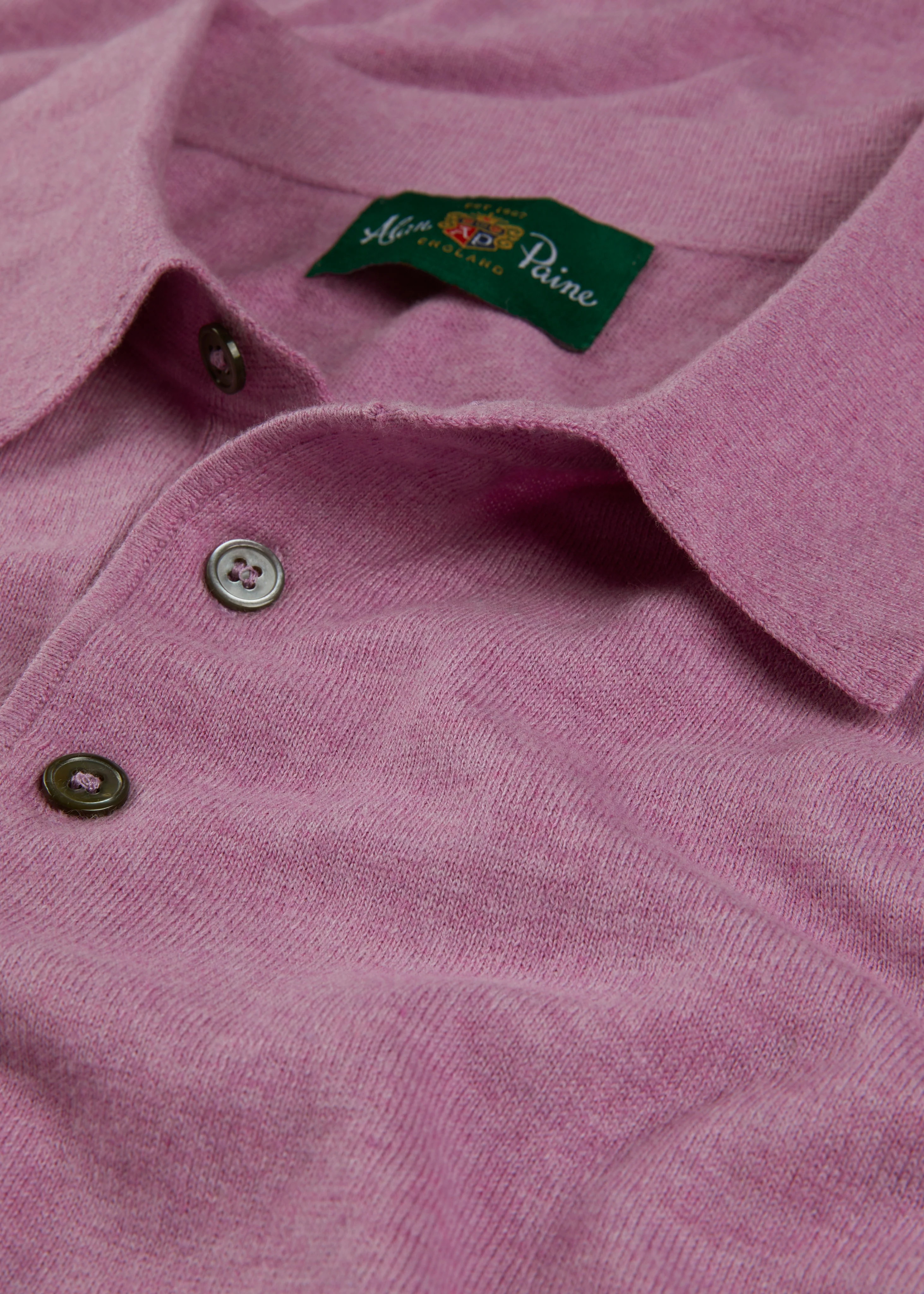 Men's Luxury Cotton Polo Shirt In Lavender - Image 4