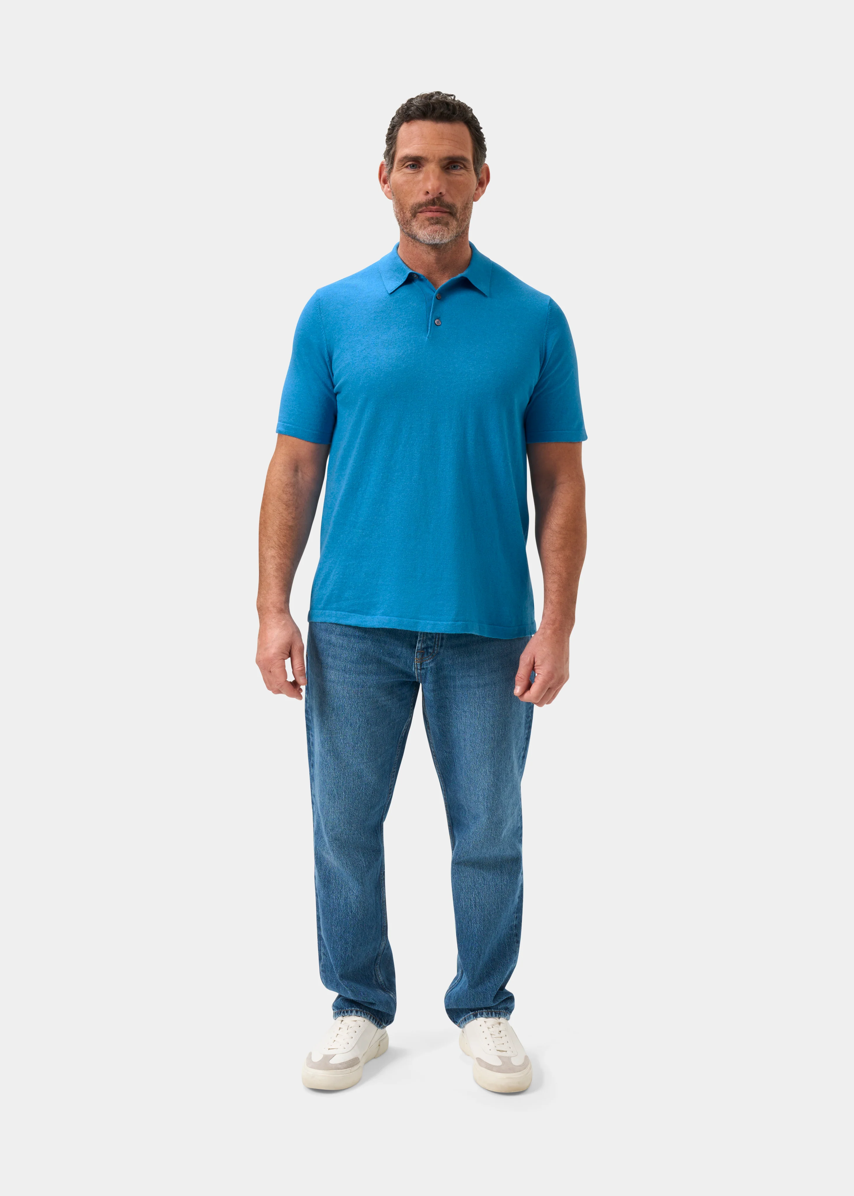 Men's Luxury Cotton Polo Shirt In Malibu - Image 2