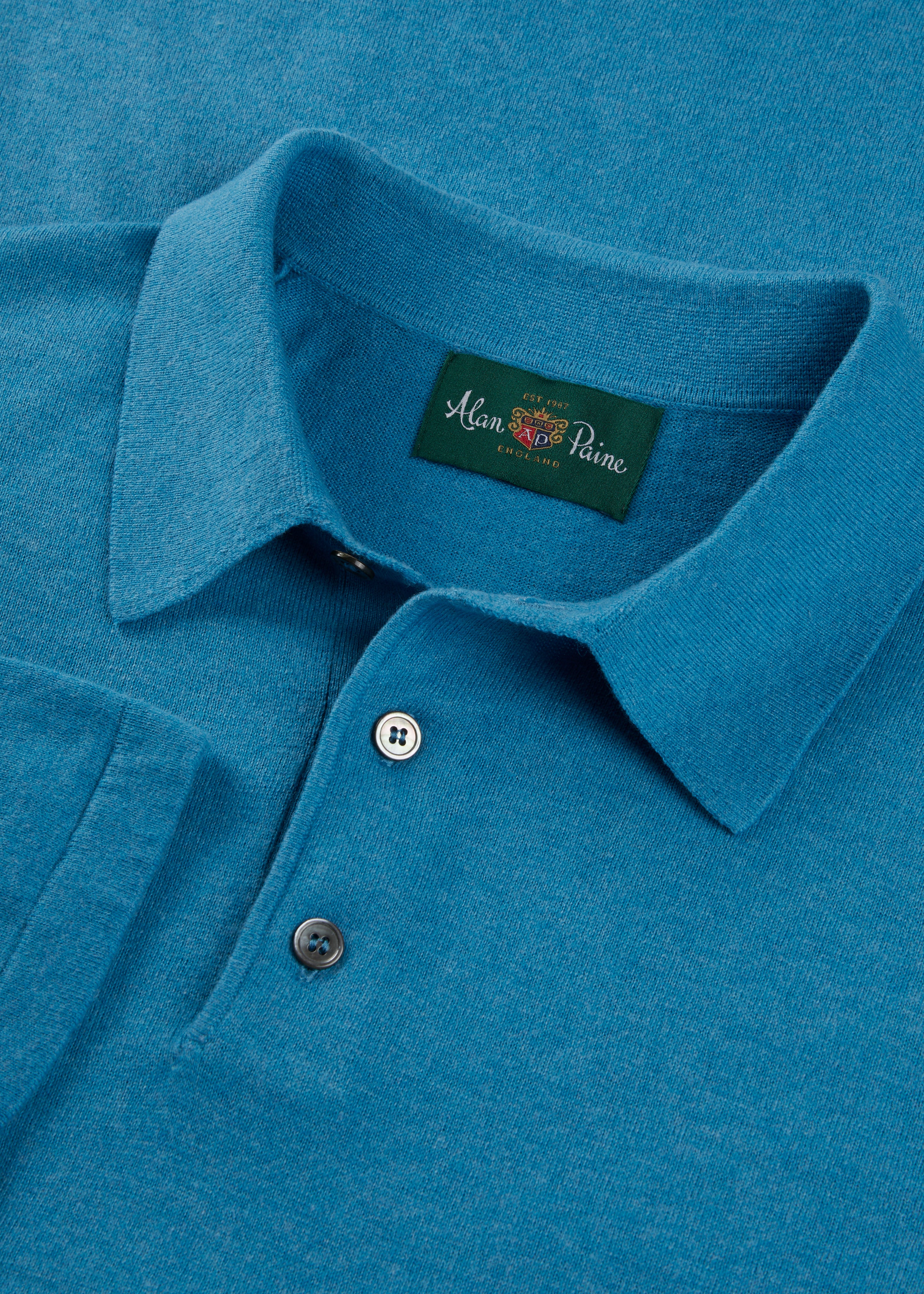 Men's Luxury Cotton Polo Shirt In Malibu - Image 3