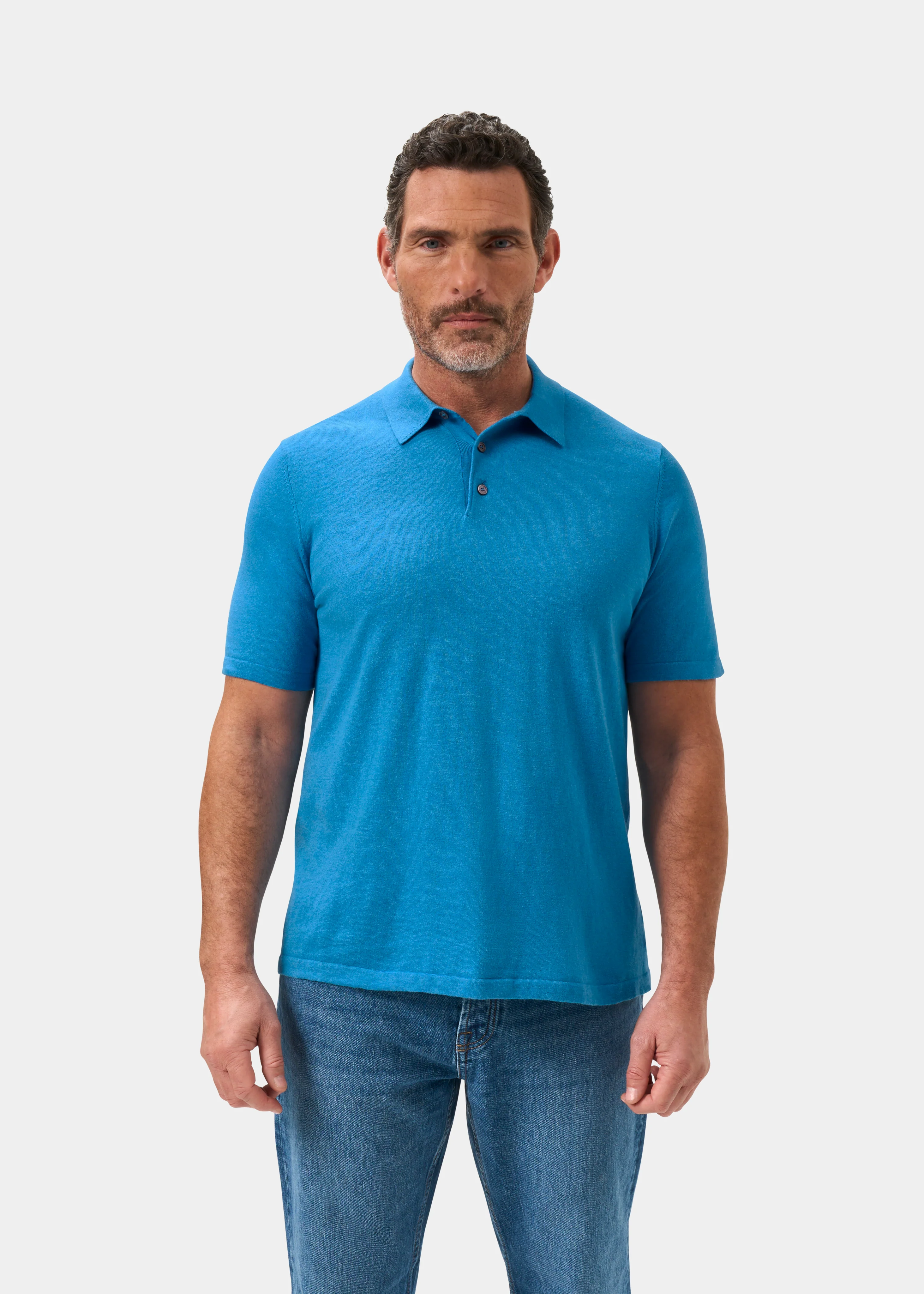 Men's Luxury Cotton Polo Shirt In Malibu - Image 5