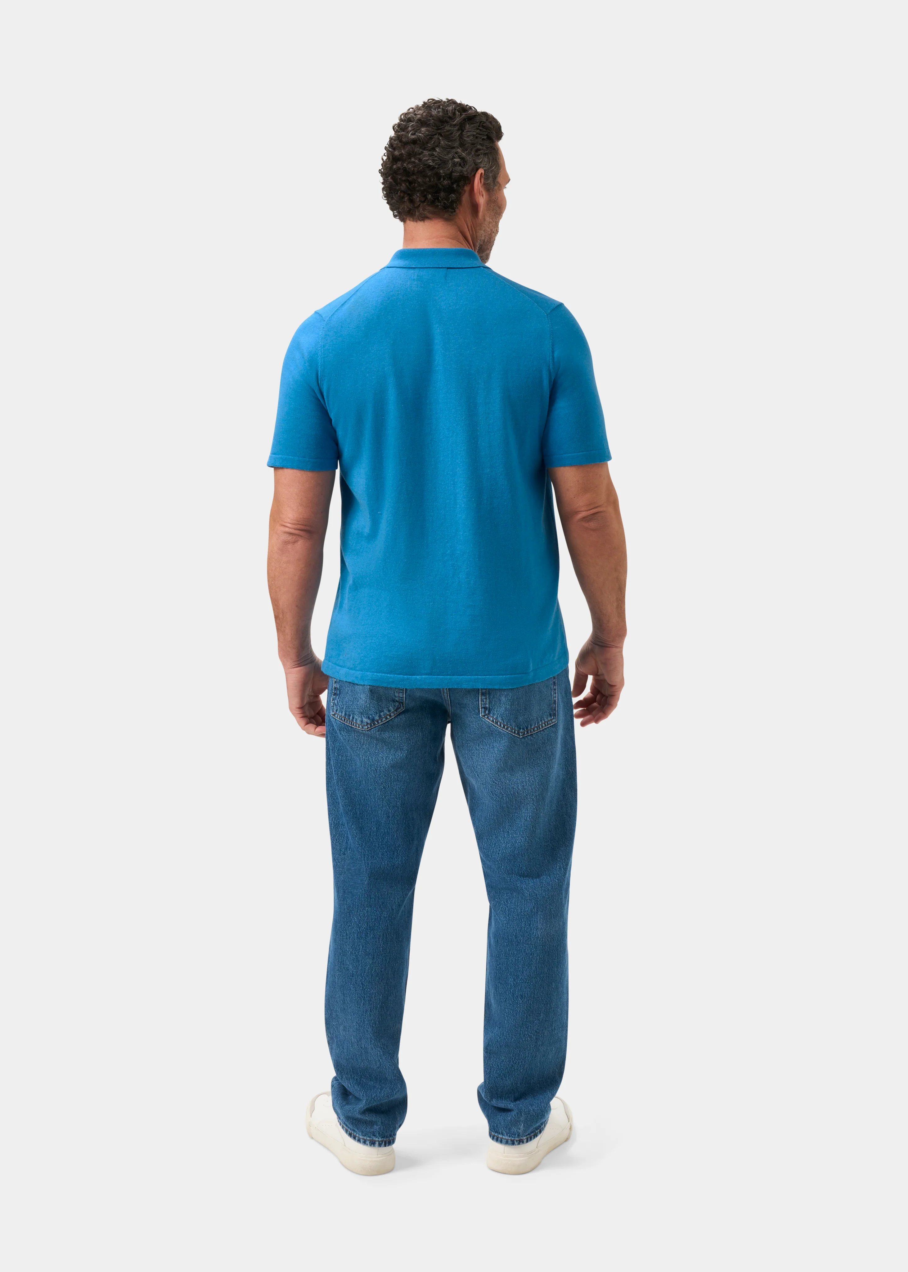 Men's Luxury Cotton Polo Shirt In Malibu - Image 7