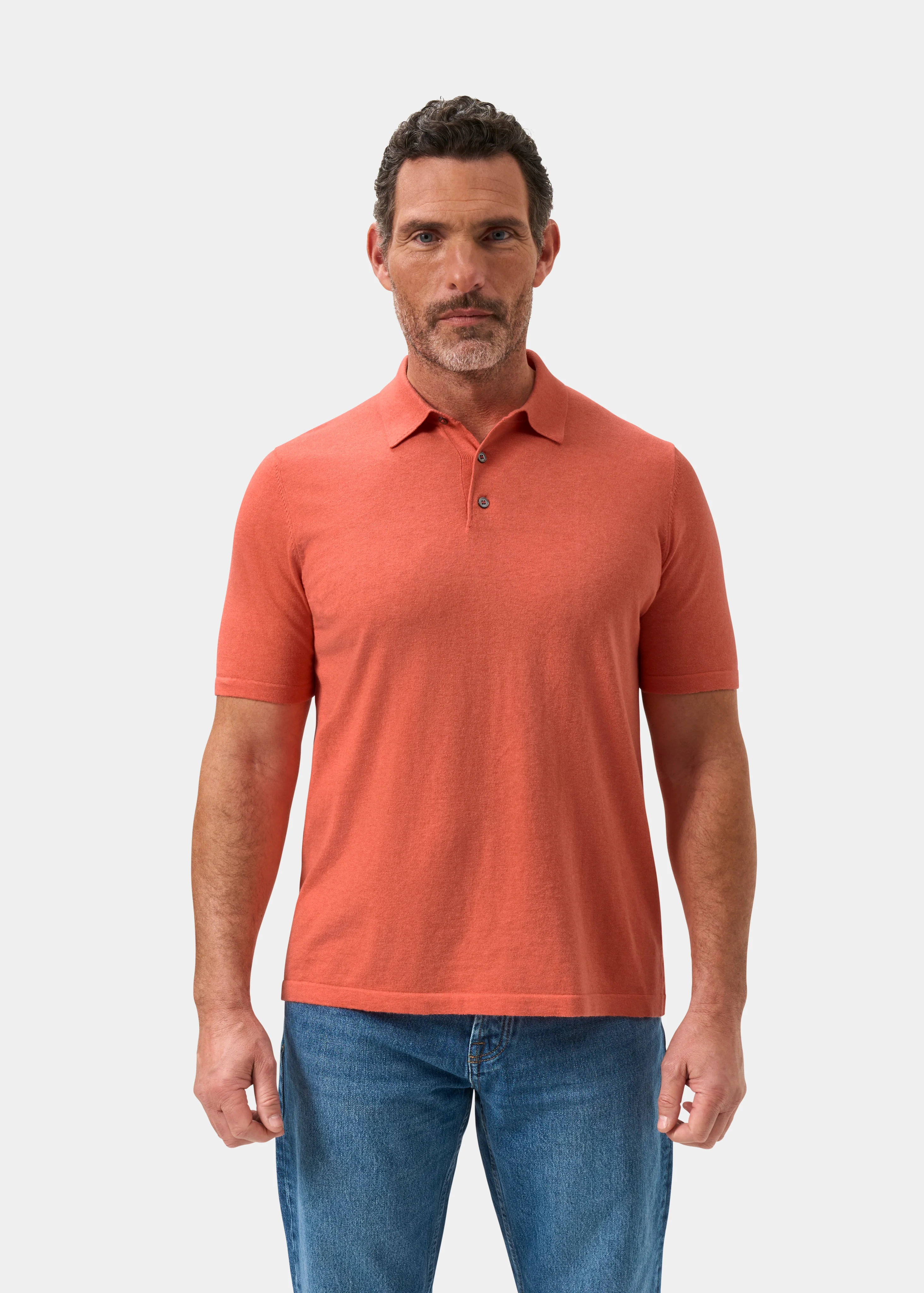 Men's Luxury Cotton Polo Shirt In Melba - Image 5