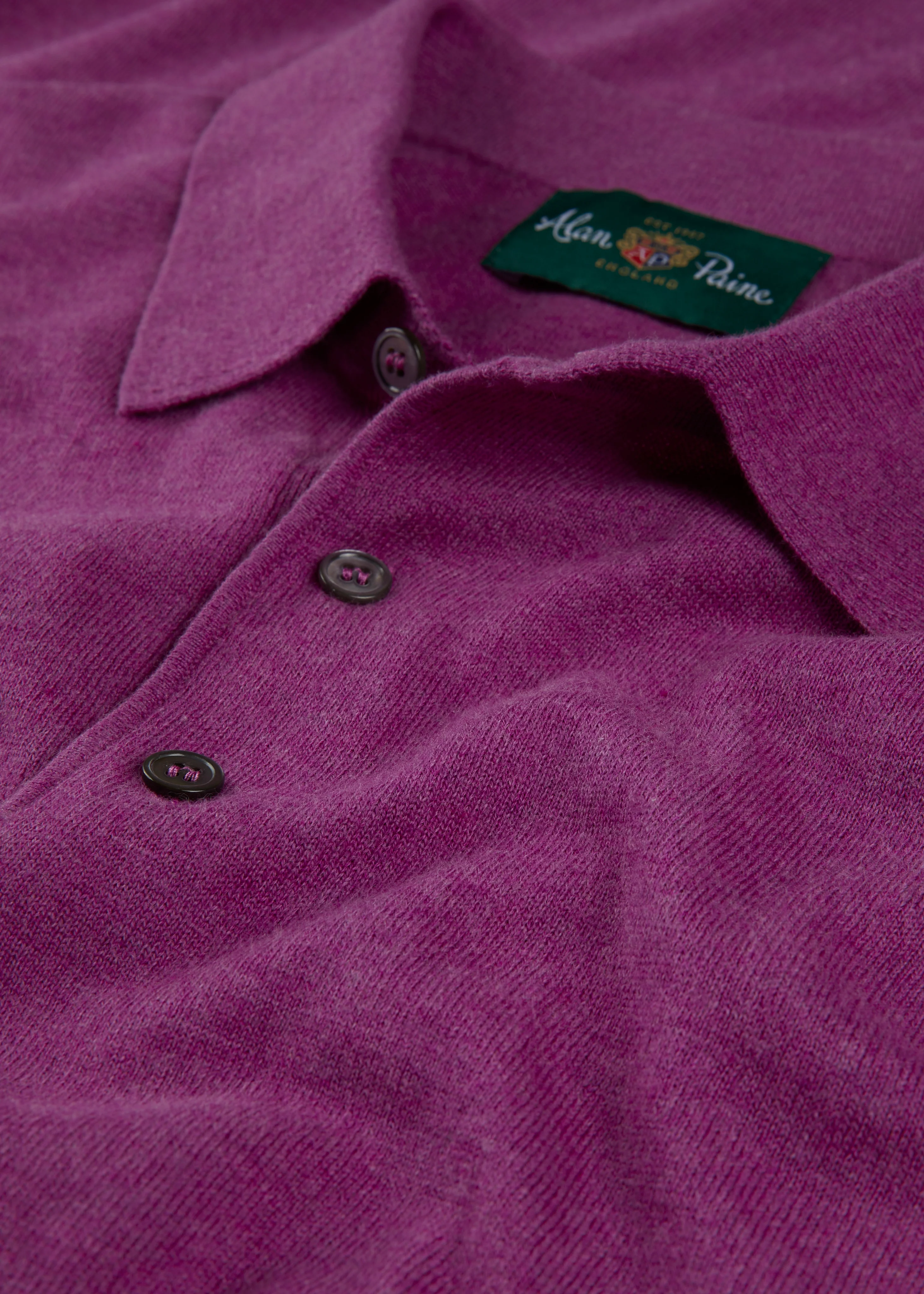 Men's Luxury Cotton Polo Shirt In Orchid - Image 4