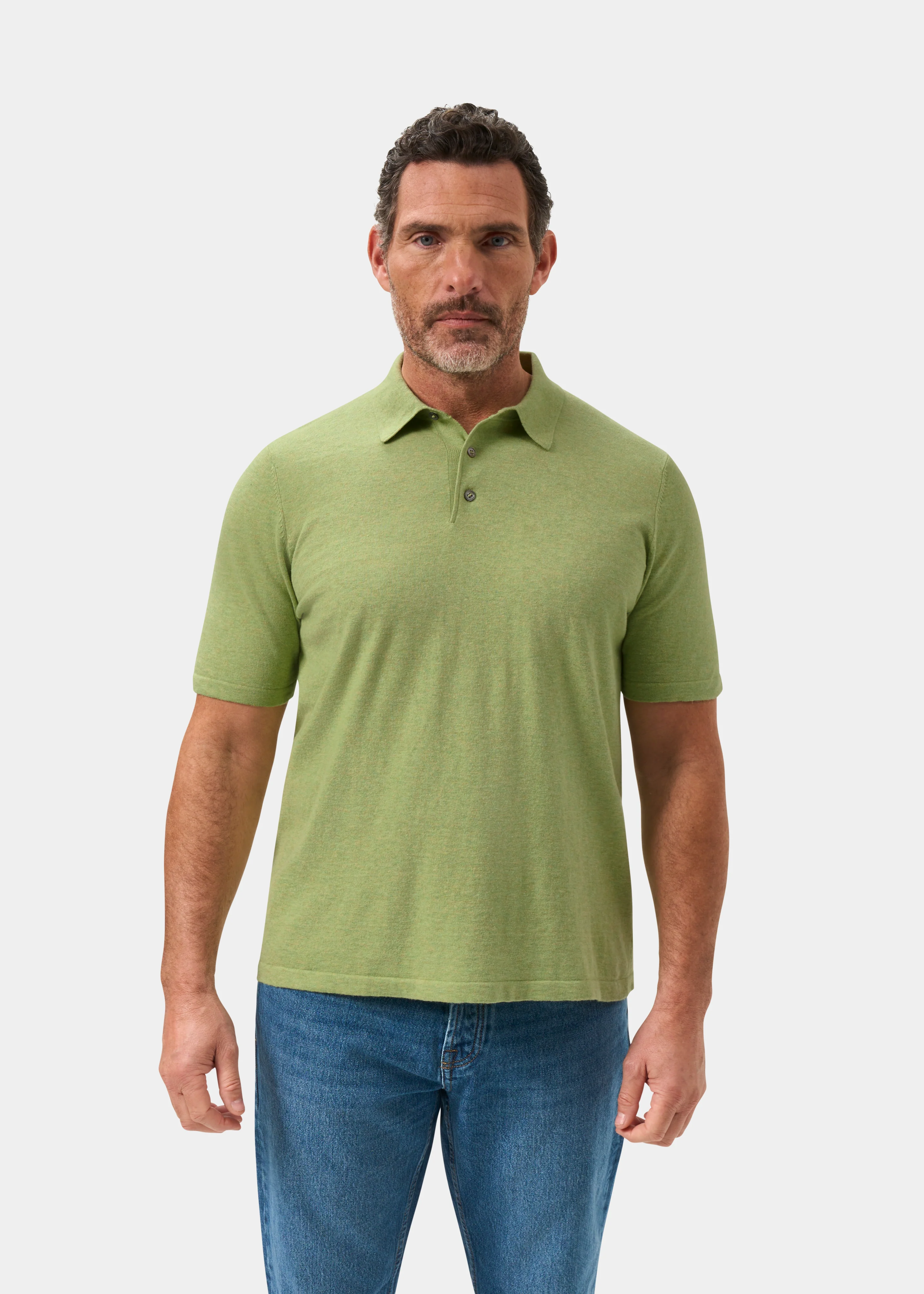 Men's Luxury Cotton Polo Shirt In Pistachio - Image 5