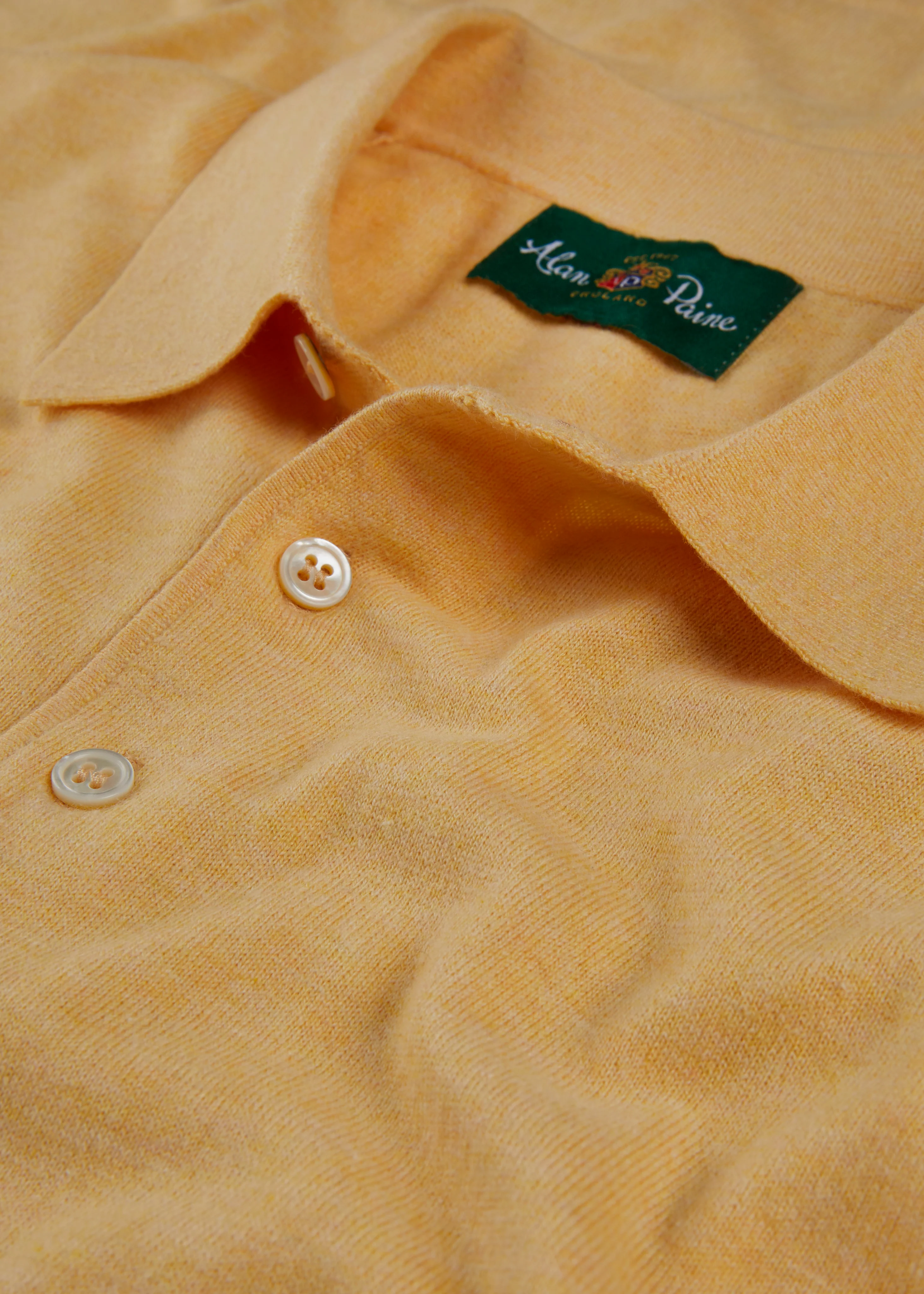 Men's Luxury Cotton Polo Shirt In Solar - Image 4